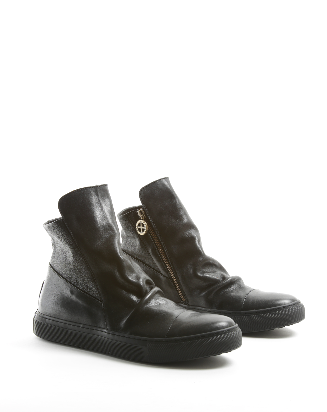 BRET Black Leather Sneaker Boots