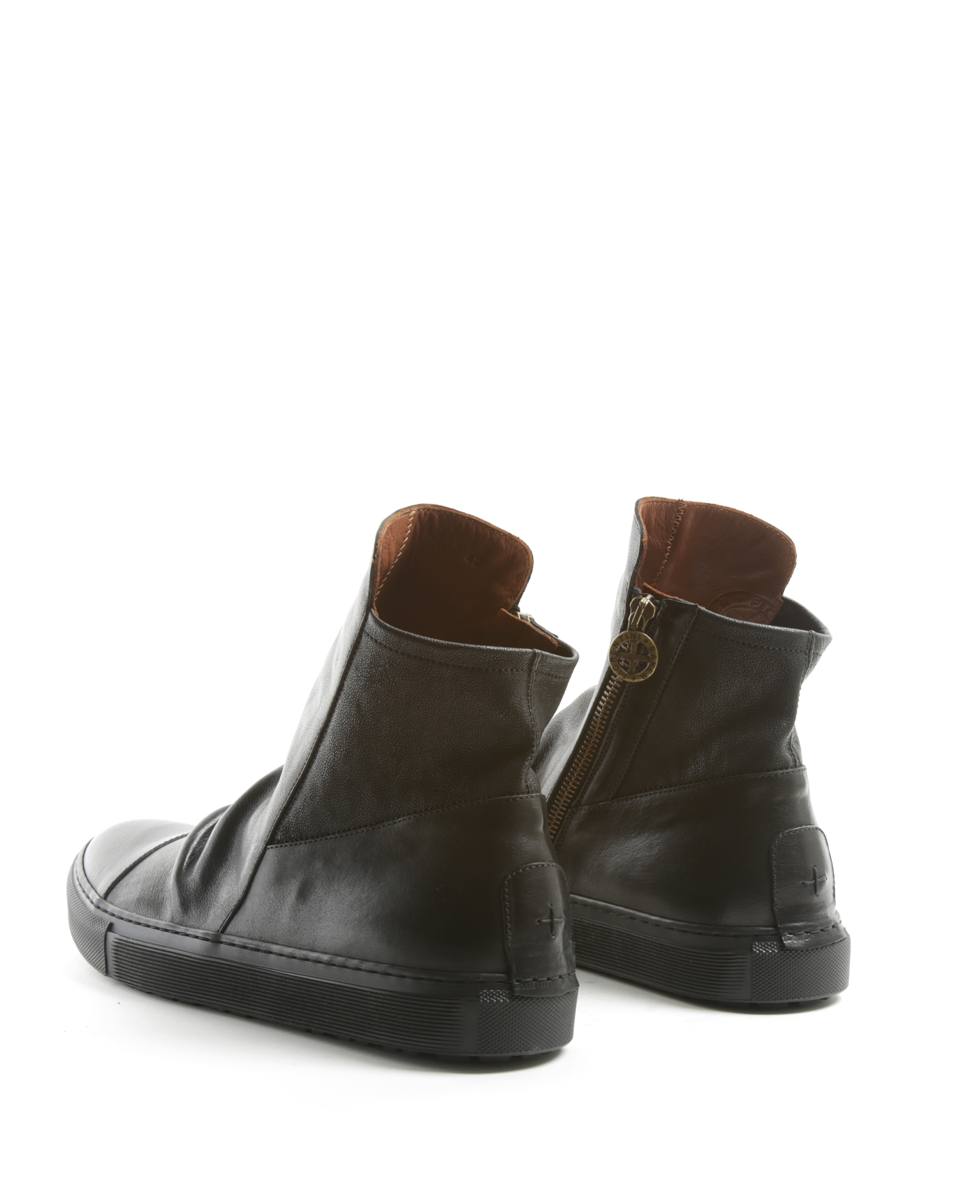 BRET Black Leather Sneaker Boots