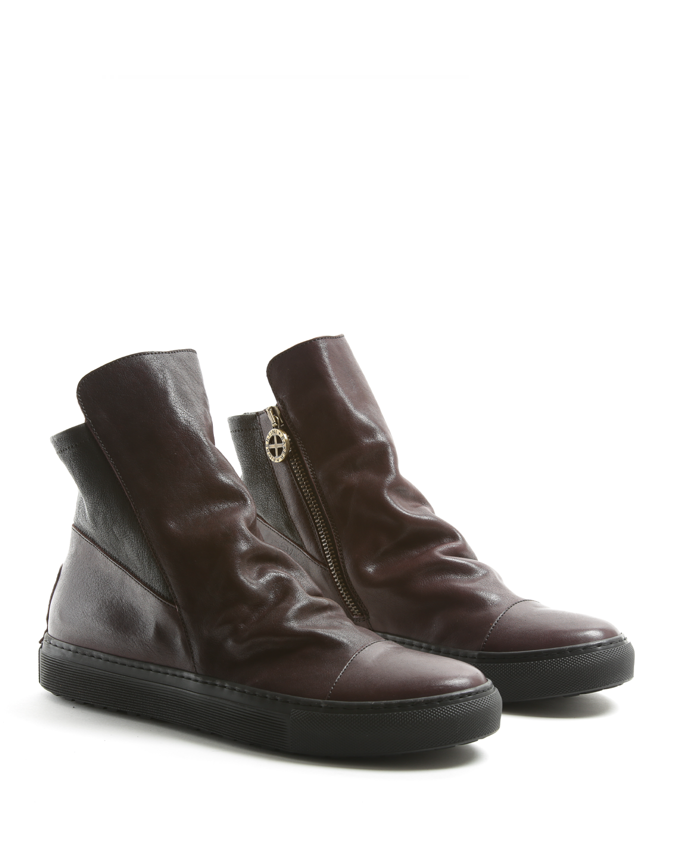 BRET Burgundy Leather Sneaker Boots