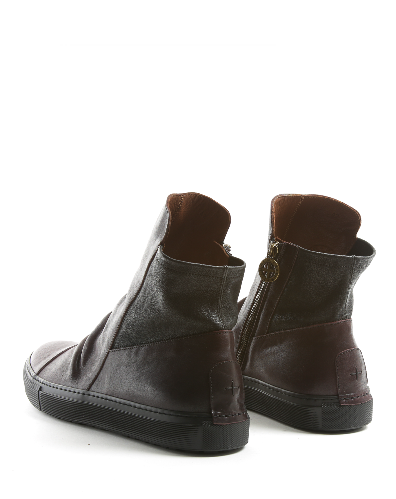BRET Burgundy Leather Sneaker Boots