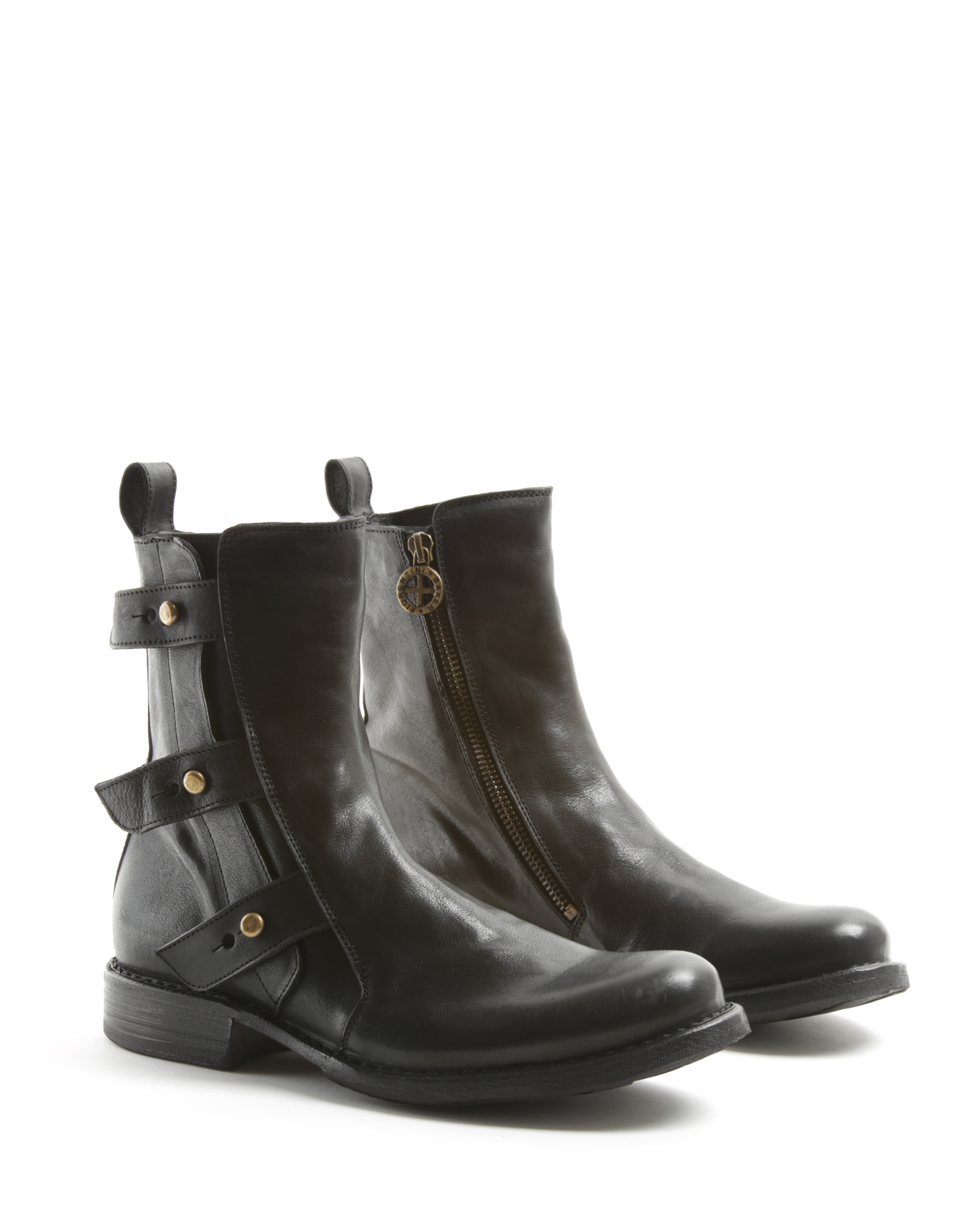 ERNA Black Leather Boots