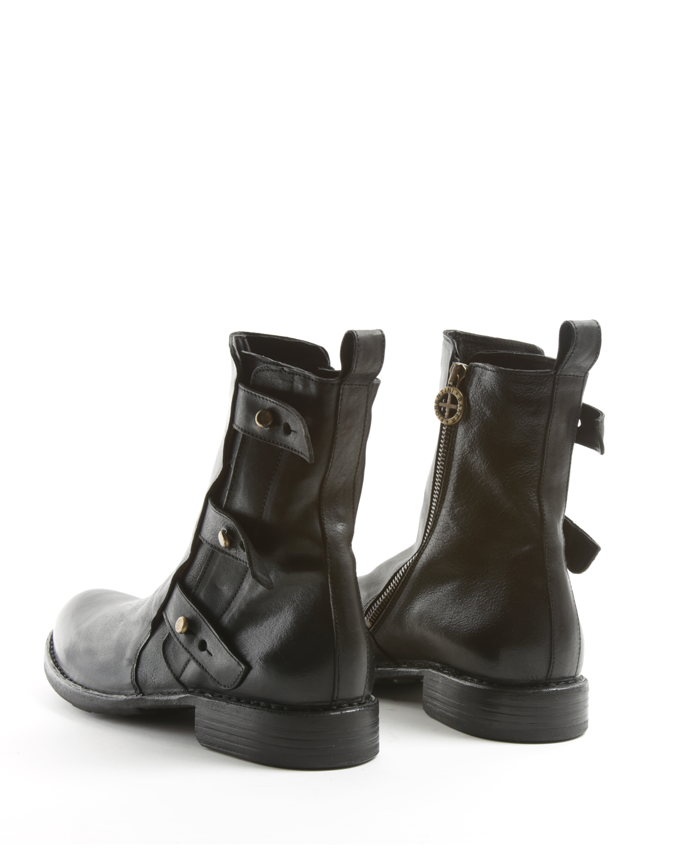 ERNA Black Leather Boots
