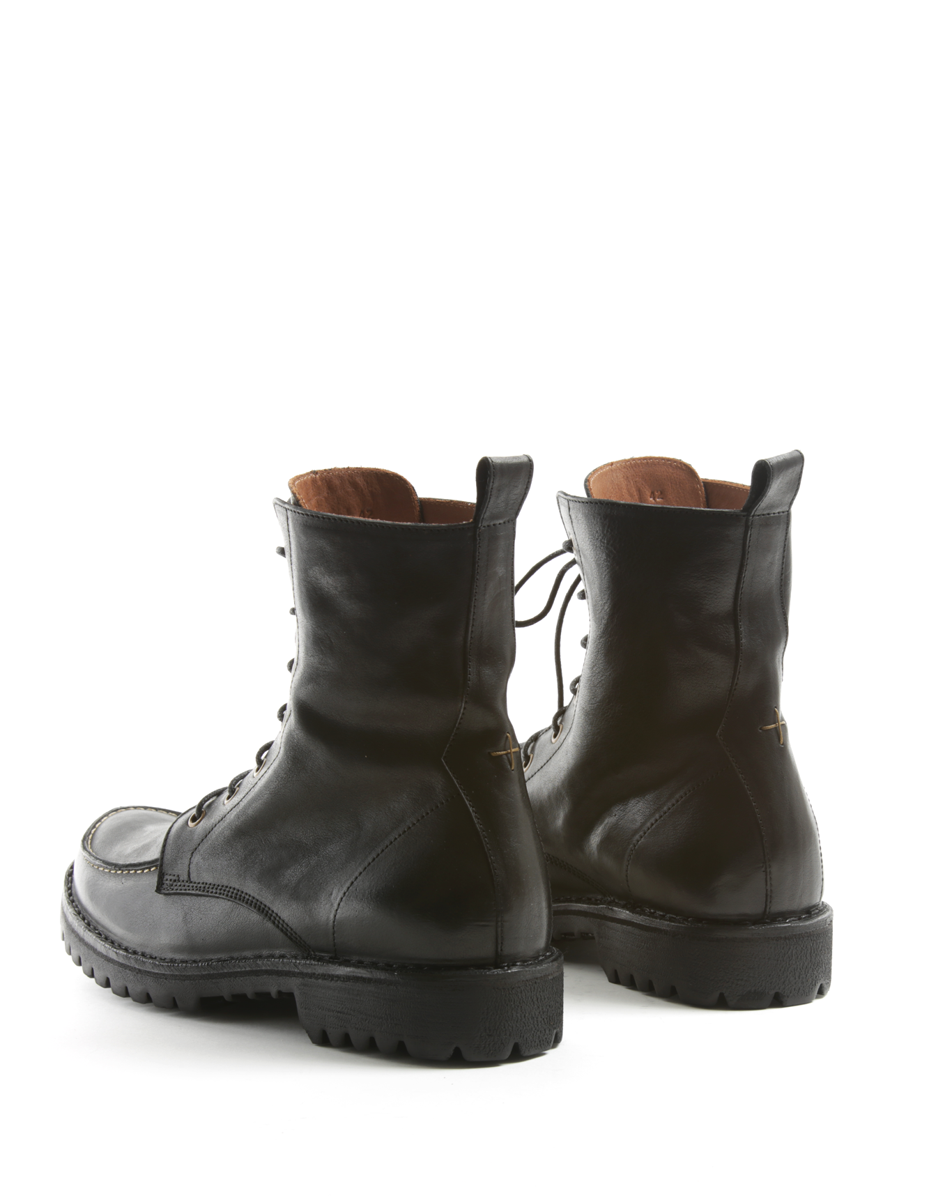 M-EXESS Black Leather Lace-up Boot