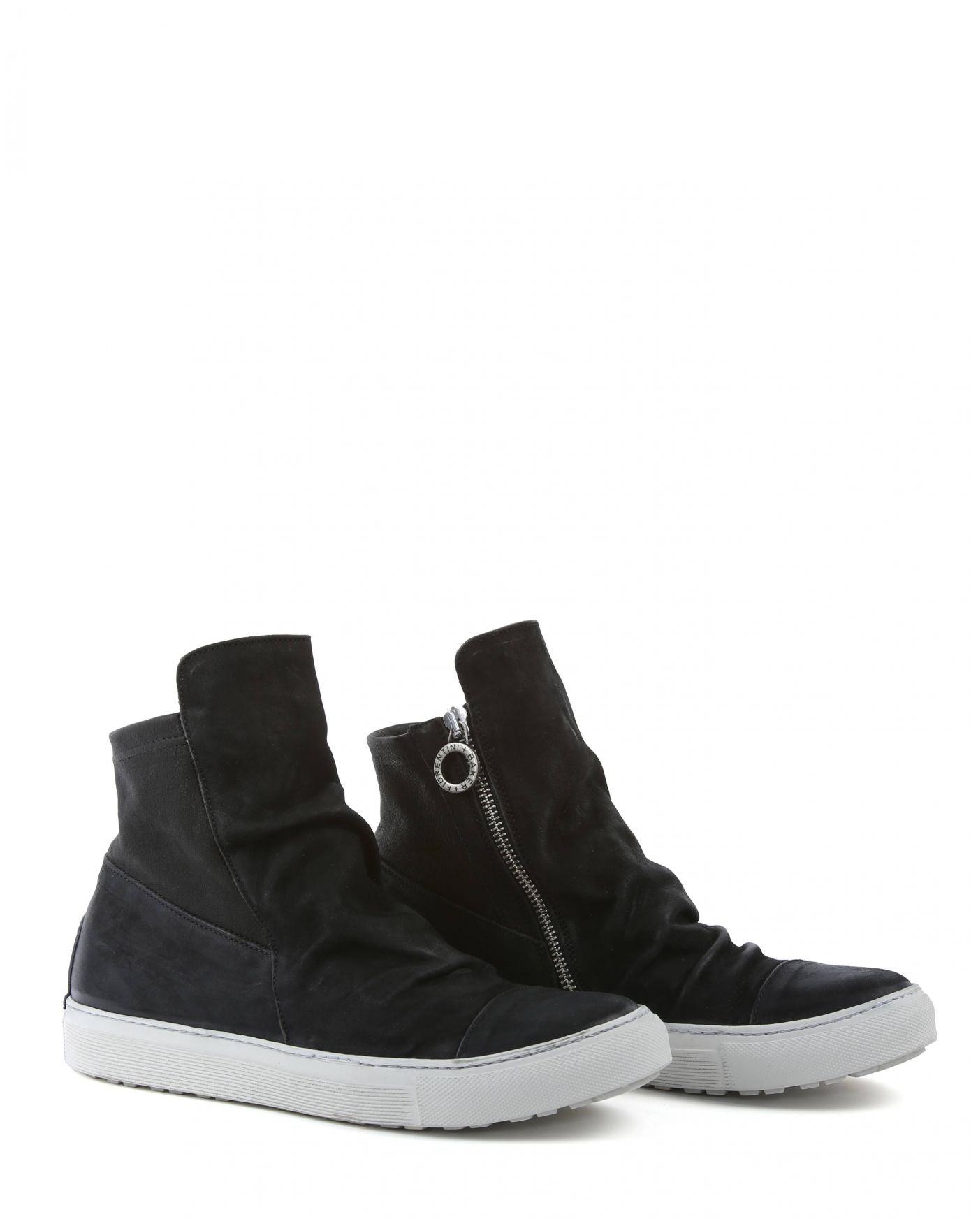 Fiorentini + Baker, BOLT BRET, Black leather sneaker boots with ruched vamp and inside zip-Made in Italy-lateral
