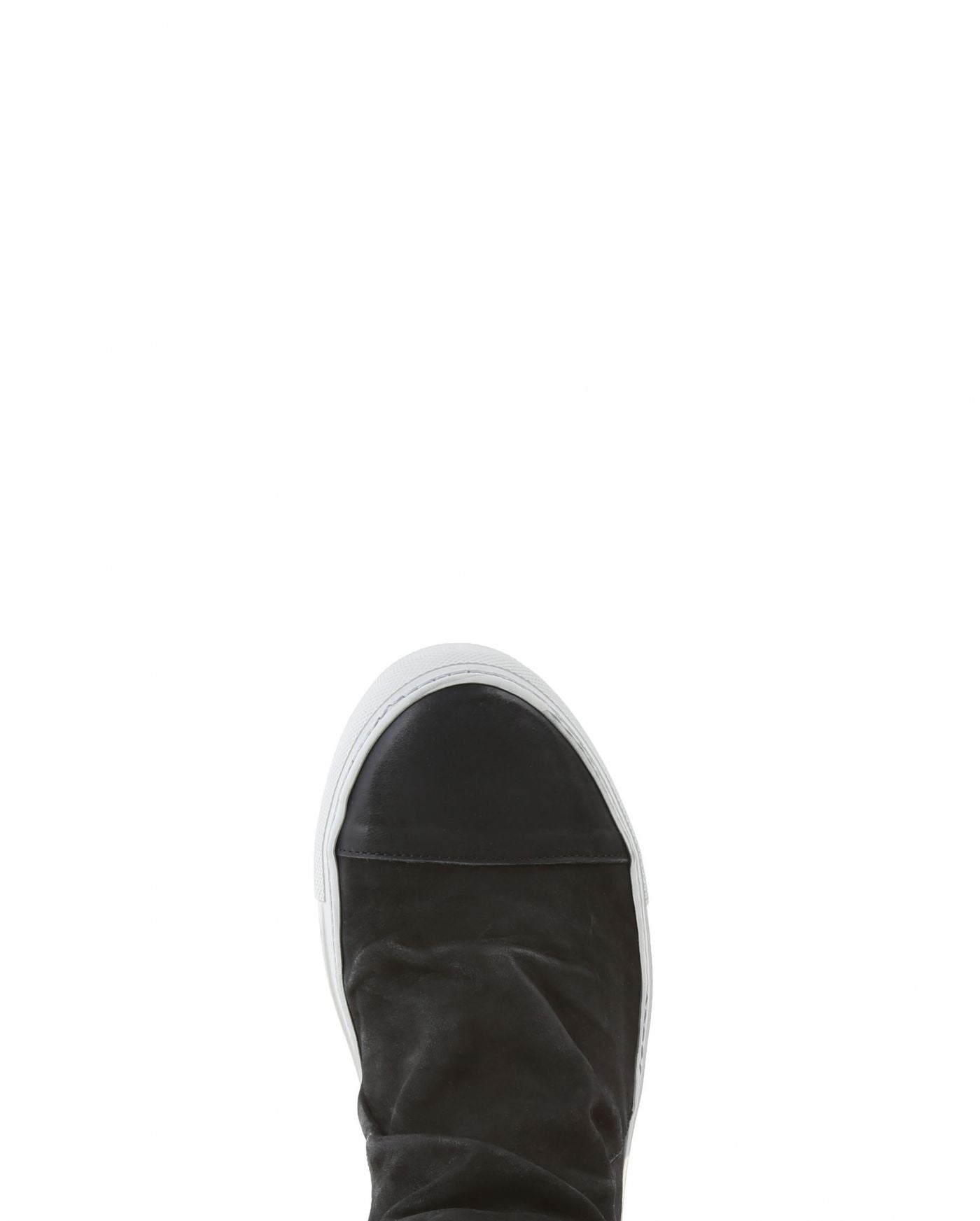 Fiorentini + Baker, BOLT BRET, Black leather sneaker boots with ruched vamp and inside zip-Made in Italy-toe