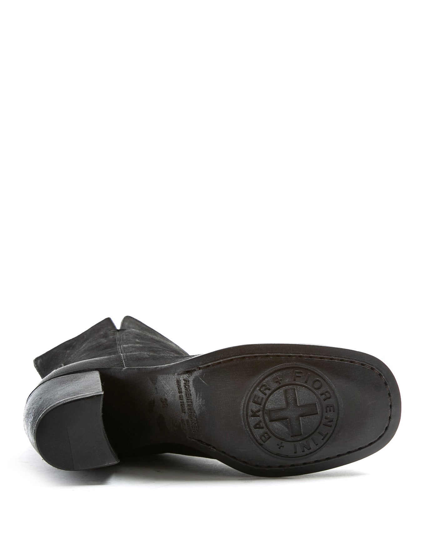 Fiorentini + Baker, J JONI, Tall ankle boots with squared toe and 7.5cm heel in reversed black leather-Made in Italy-sole