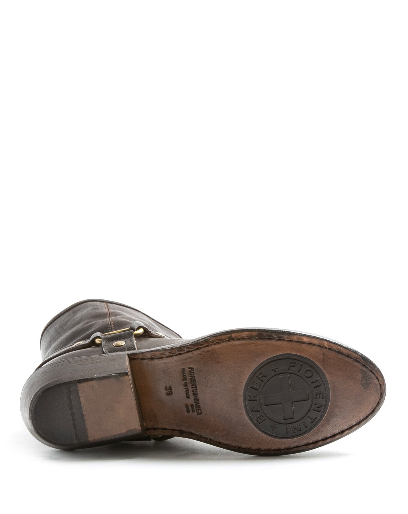 Fiorentini + Baker, ROCKER ROLO, Brown leather ankle boots with decorative harness strap and sligltly pointed toe-Made in Italy-sole