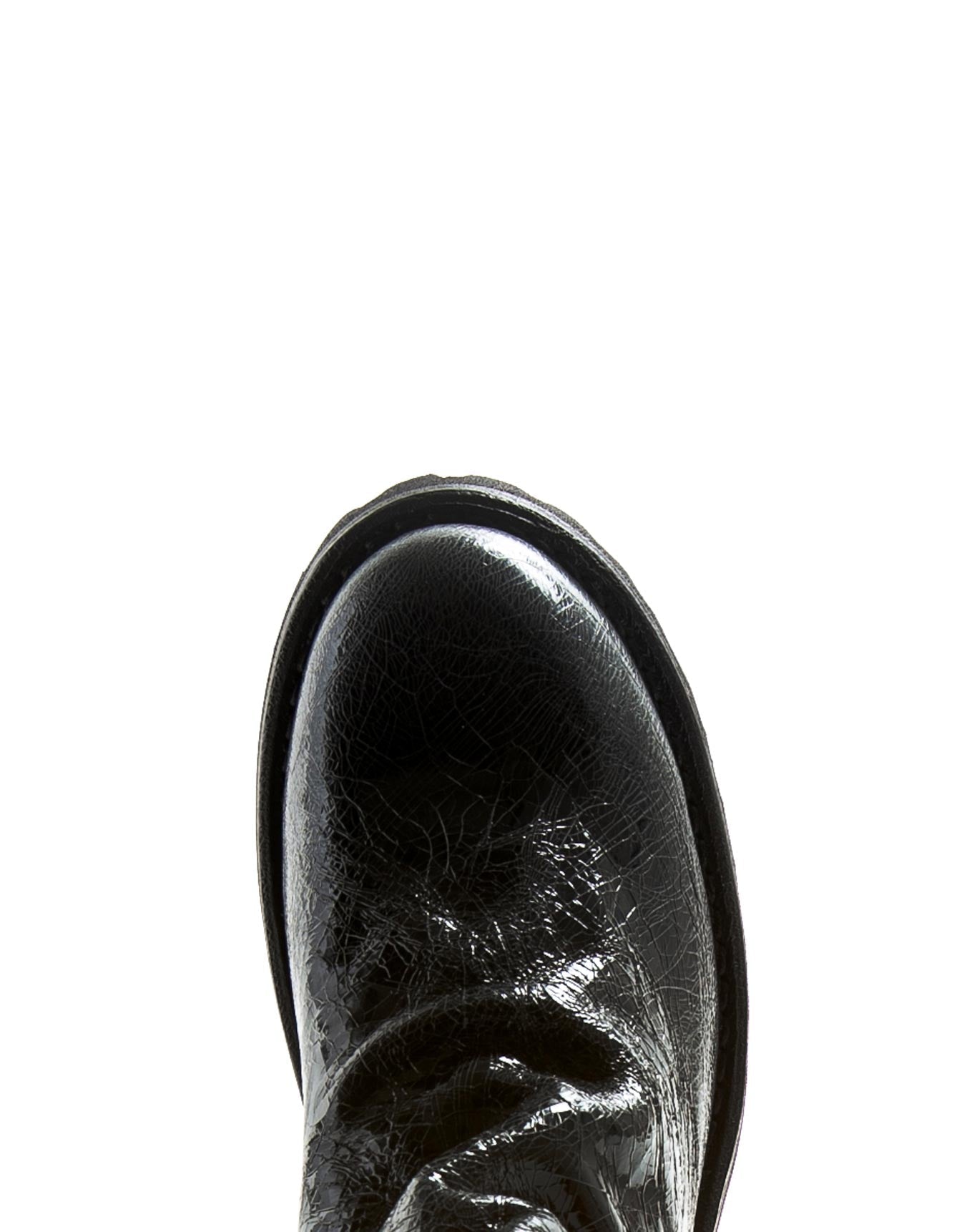 Fiorentini + Baker, ETERNITY MASSIVE M-ELF, Ankle boots with slightly ruched vamp and a thick rubber sole in distressed black leather-Made in Italy-toe