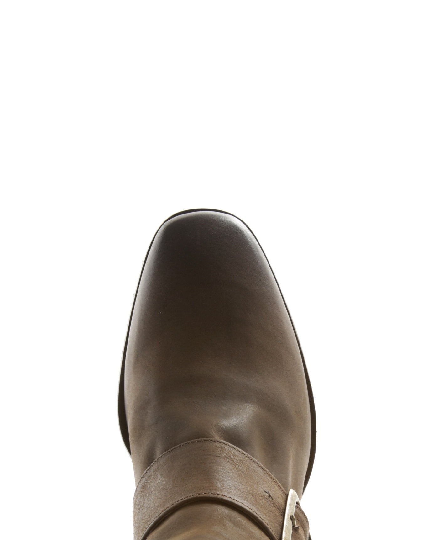 Fiorentini + Baker, CLAREY CAPE, Comfortable brown ankle boots with wide instep, buckled strap, squared toe and 7cm heel -Made to last-toe
