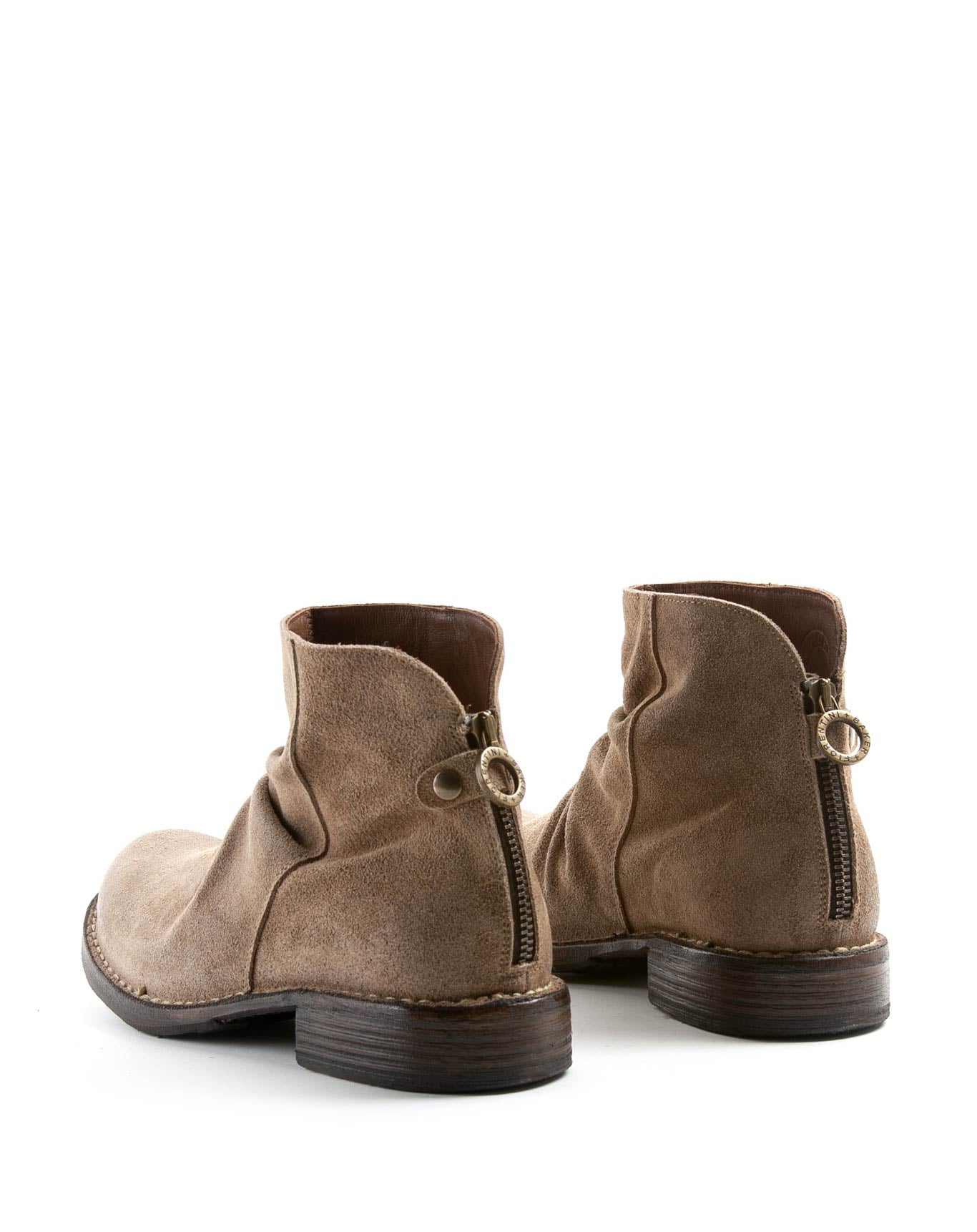 Fiorentini + Baker, ETERNITY ELINA, Tobacco suede women ankle boots with rear zip and round toe-Made in Italy-back