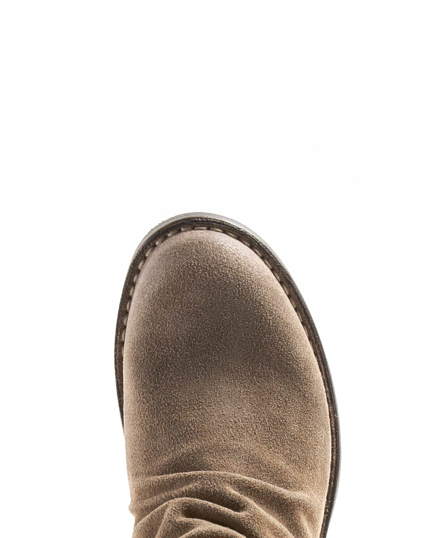Fiorentini + Baker, ETERNITY ELINA, Tobacco suede women ankle boots with rear zip and round toe-Made in Italy-toe