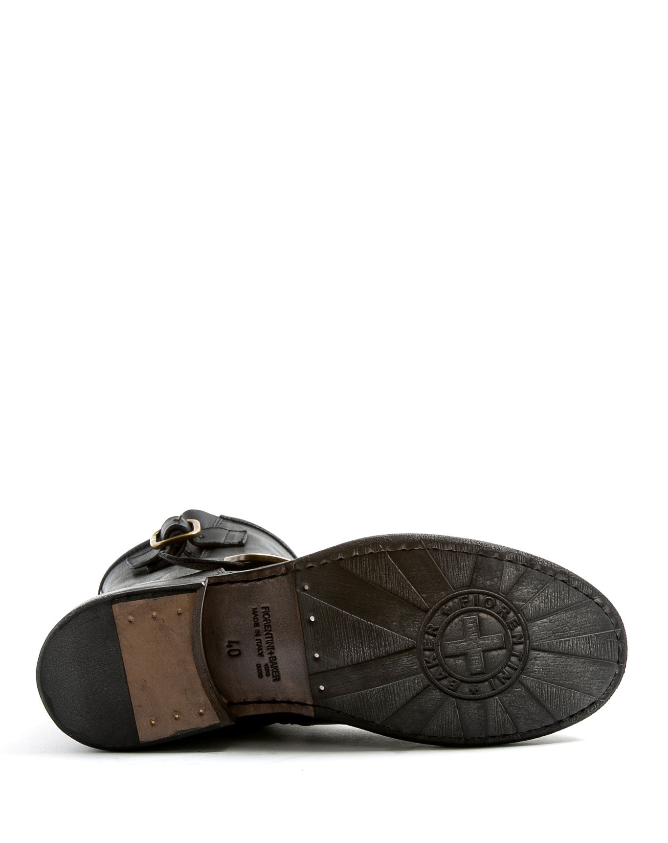 Fiorentini + Baker, ETERNITY EVIA, Biker ankle boots with buckle detailing and inside zip in black leather-Made in Italy-sole