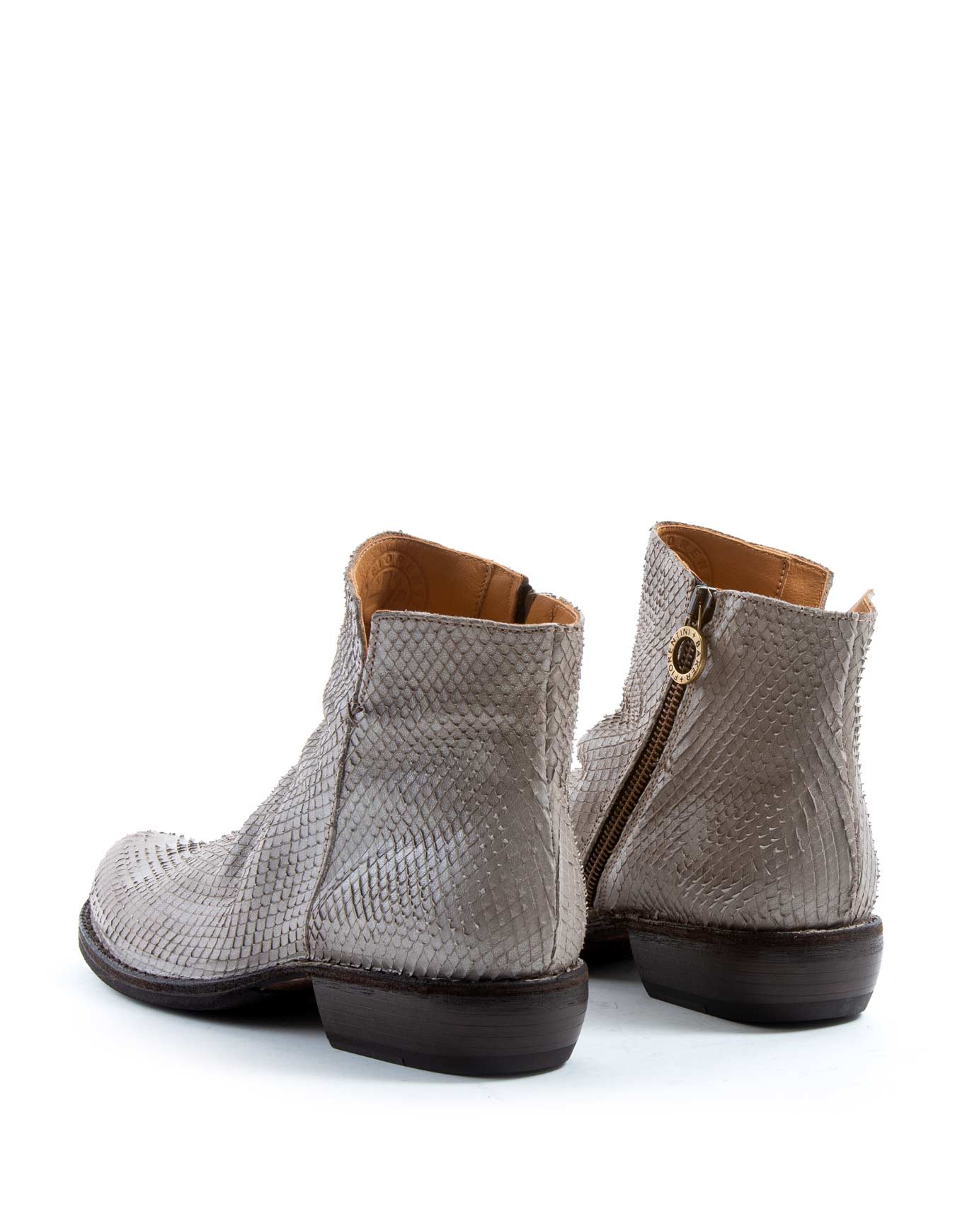 Fiorentini + Baker, CARNABY CHILL, Women ankle boots in silver leather with natural wrinkled vamp and slightly pointed toe-Made in Italy-back