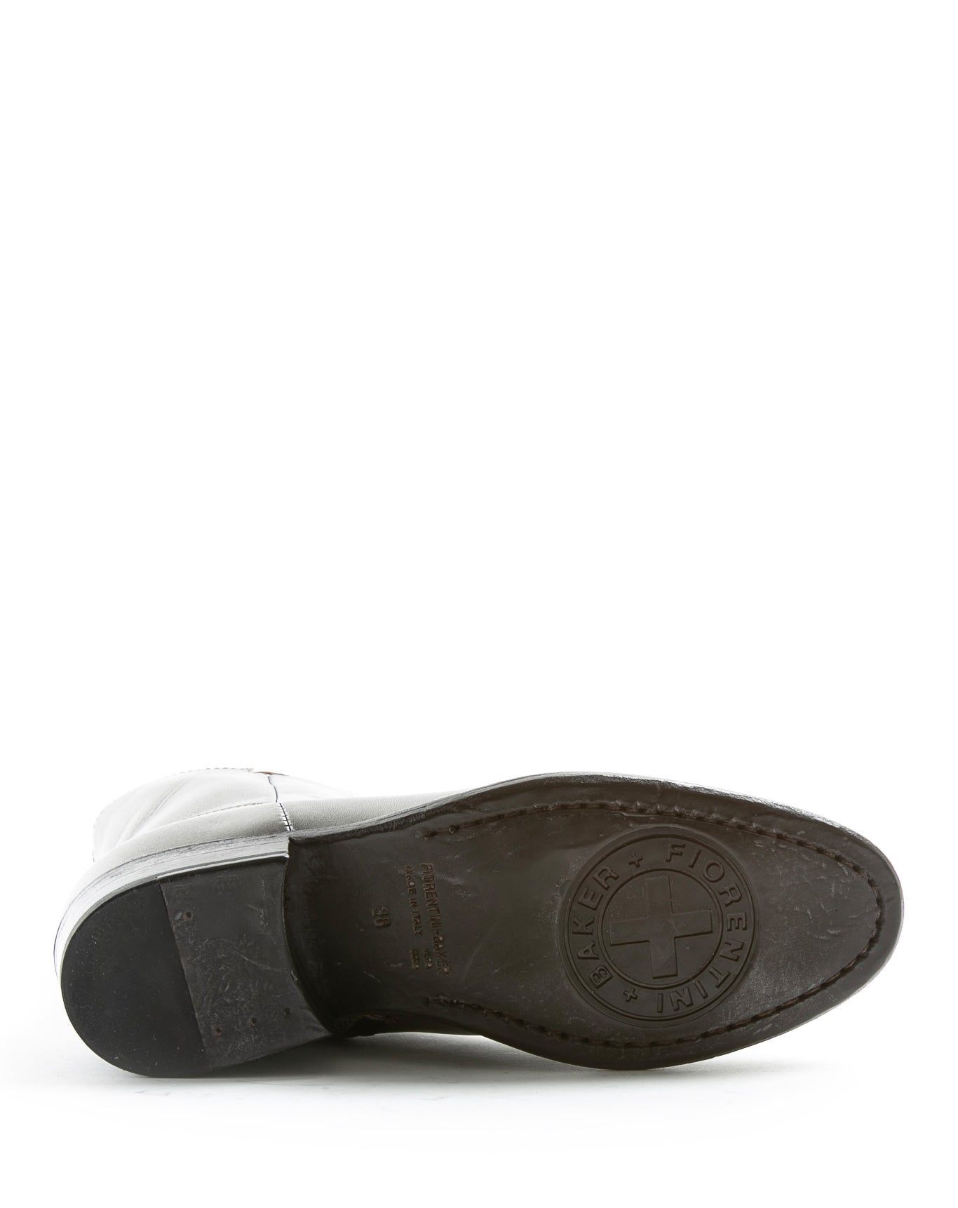 Fiorentini + Baker, CHANCE CALE, Silver leather women ankle boots with elongated shape and inside zip-Made in Italy-sole