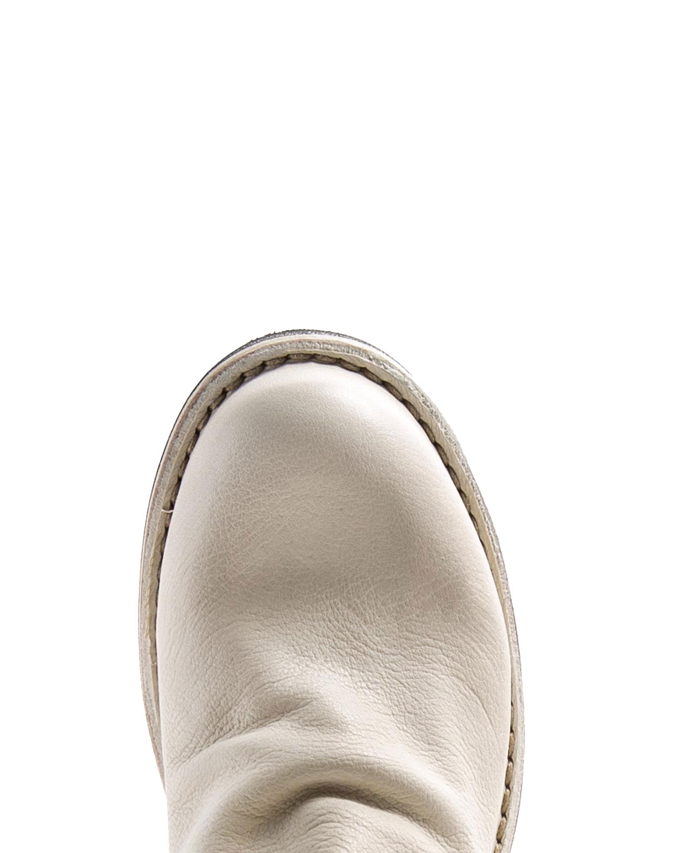 Fiorentini + Baker, ETERNITY EVEN, White leather women tall ankle boots with slightly ruched vamp and rear zip-Made in Italy-toe