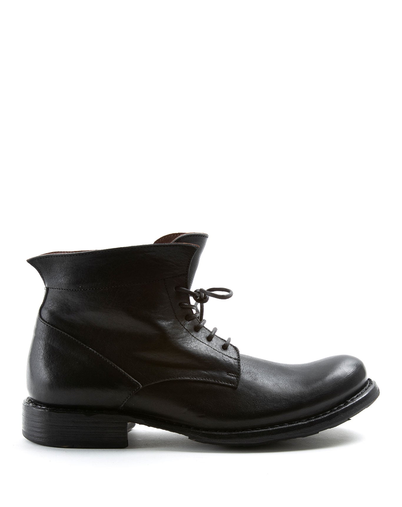 Fiorentini + Baker, ETERNITY 745, Black leather lace-up ankle boot-Made in Italy-side