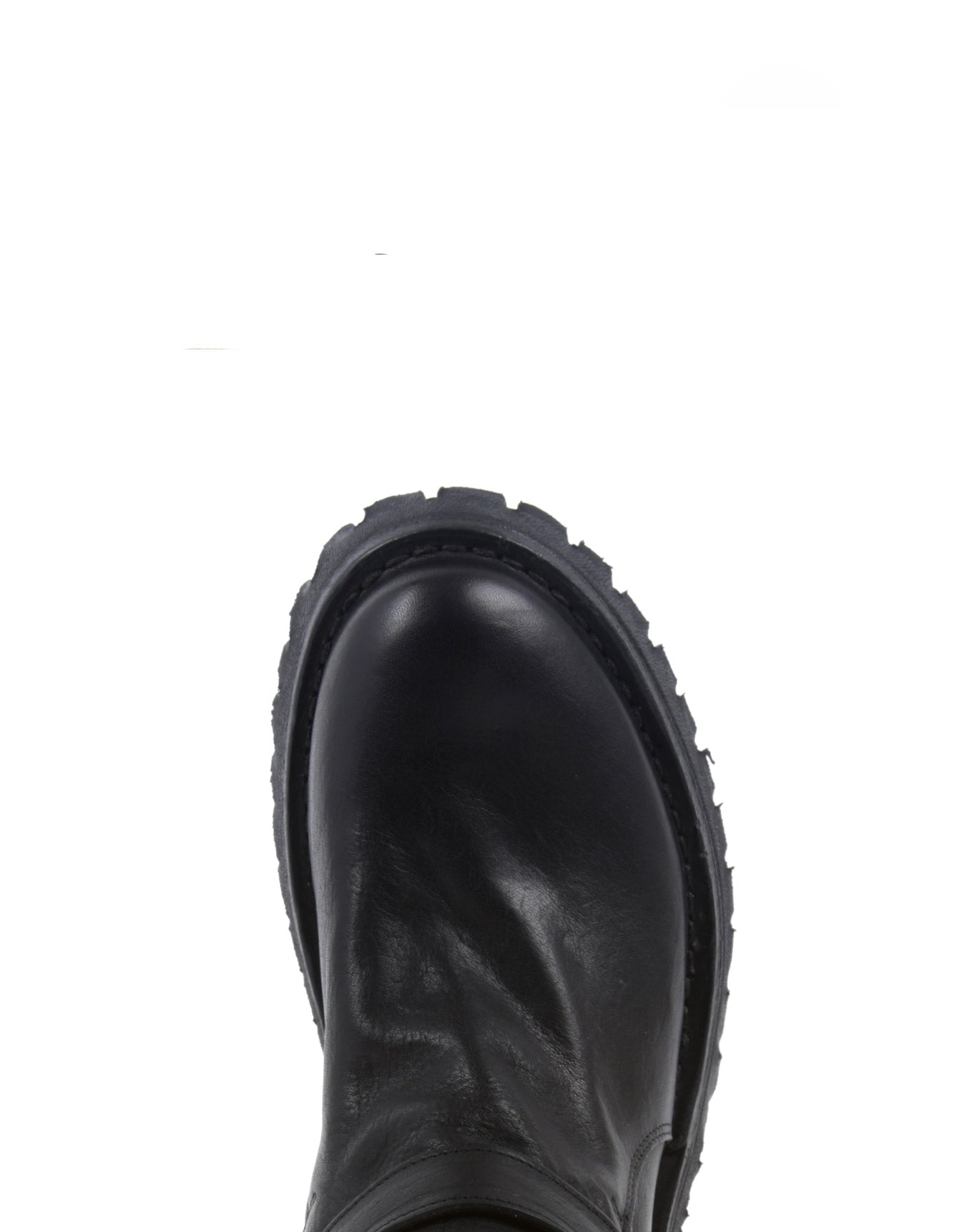Fiorentini + Baker, ETERNITY MASSIVE M-713, Black leather tall ankle boots with 2 buckles and thick rubber sole-Made in Italy-toe