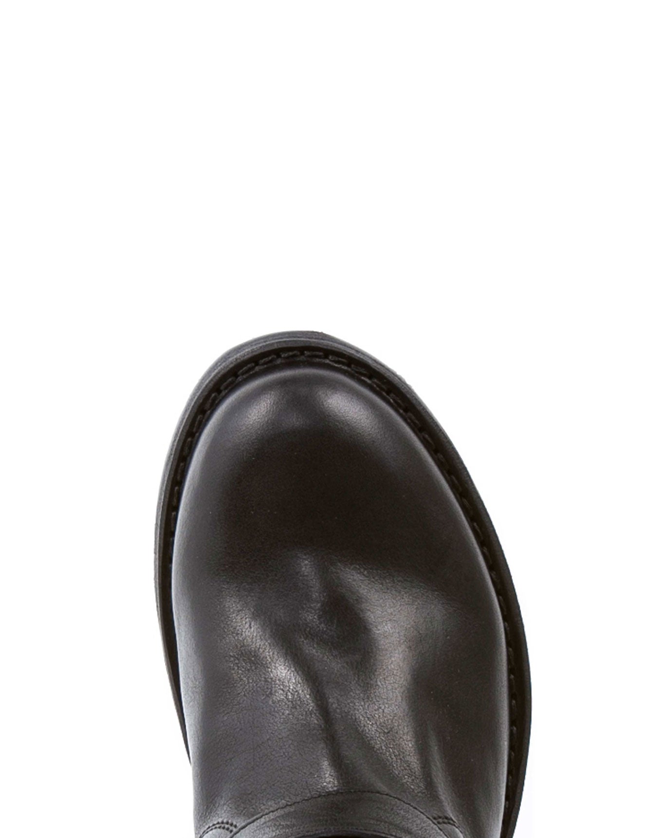 Fiorentini + Baker, ETERNITY ELI, Black leather ankle biker boots with adjustable strap and inside zip-Made in Italy-toe