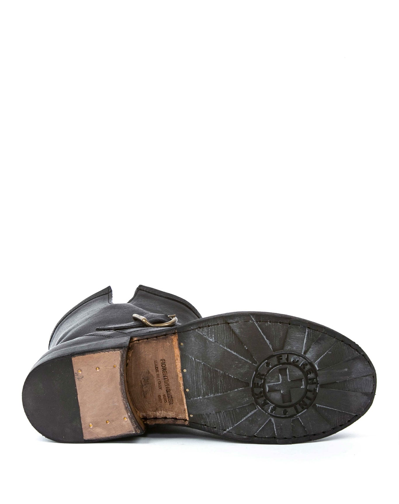Fiorentini + Baker, ETERNITY ELI, Black leather ankle biker boots with adjustable strap and inside zip-Made in Italy-sole