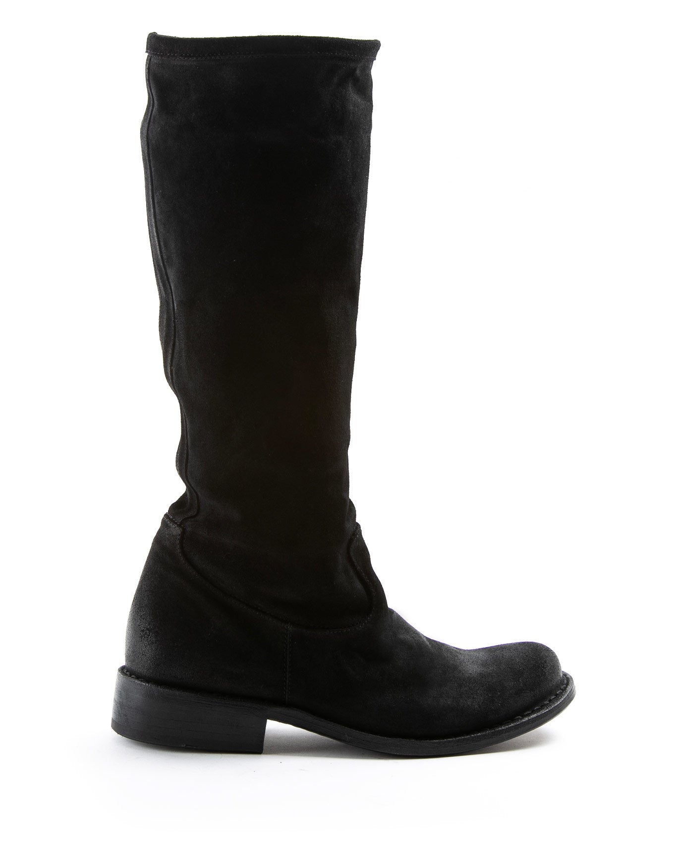 Fiorentini + Baker, FRATERNITY FEVO, Women tall pull on boots with a slouchy look in black suede-Made in Italy-side