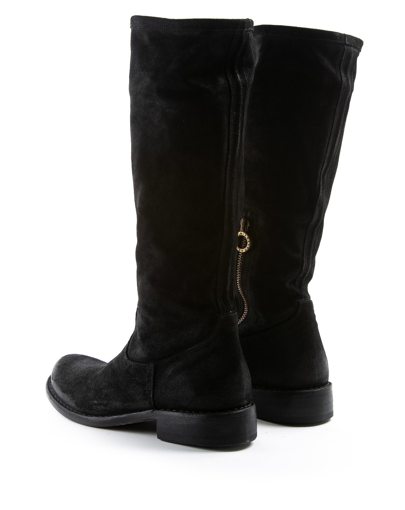Fiorentini + Baker, FRATERNITY FEVO, Women tall pull on boots with a slouchy look in black suede-Made in Italy-back