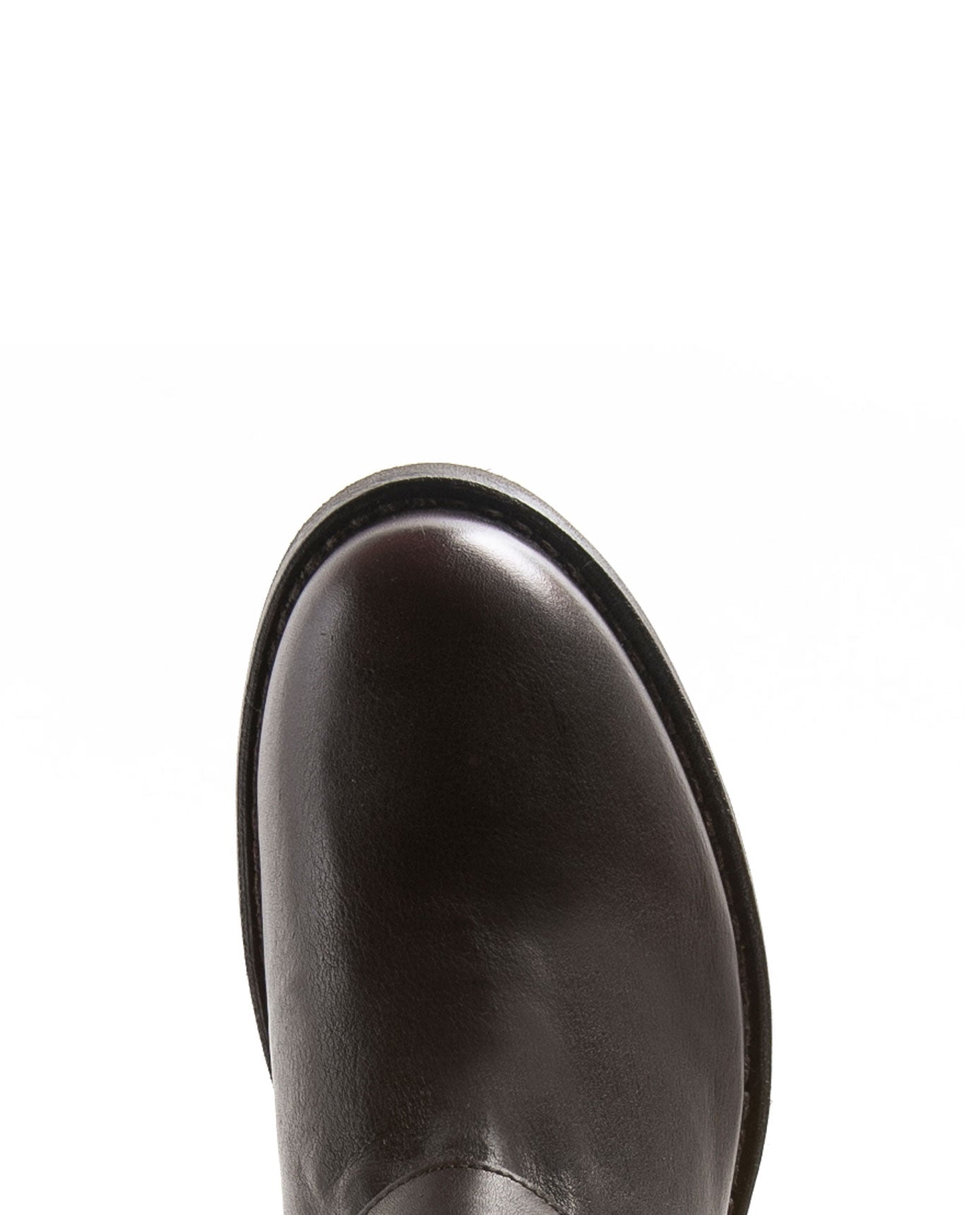 Fiorentini + Baker, ETERNITY EVIA, Women biker ankle boots with buckle detailing and inside zip in dark brown leather-Made in Italy-toe