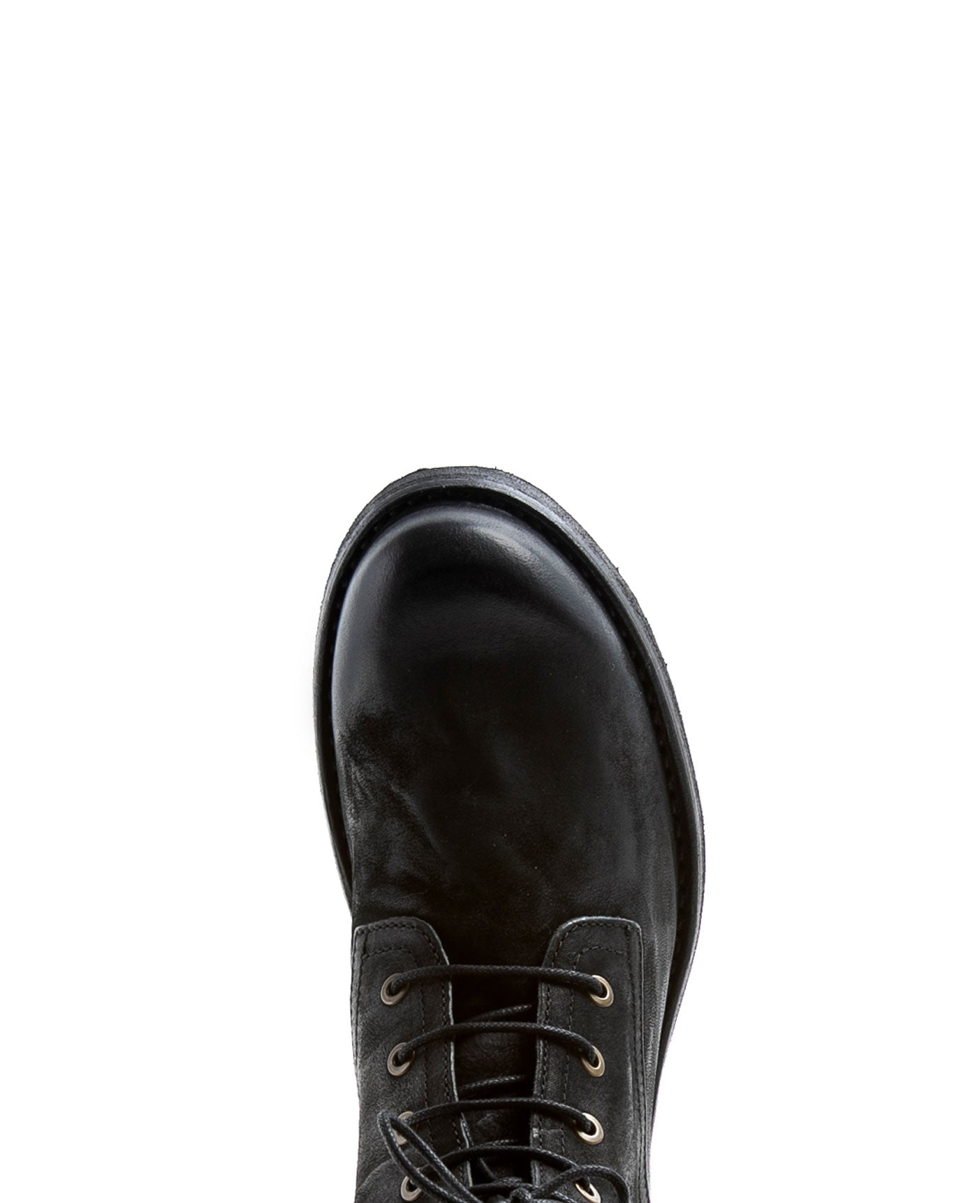 Fiorentini + Baker, ETERNITY ELME, Military style lace-up tall ankle boots in reversed black leather-Made in Italy-toe