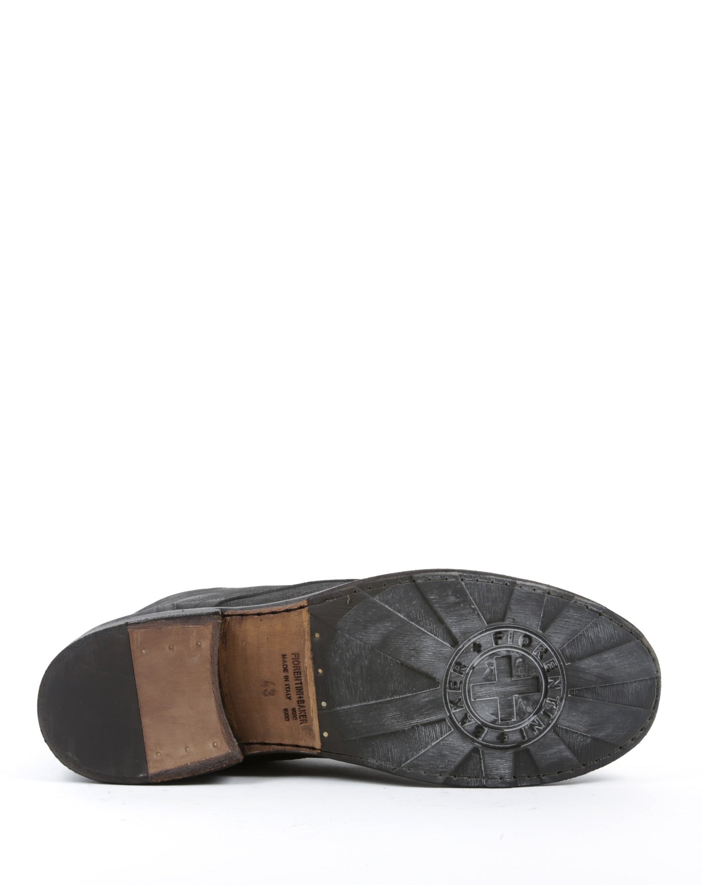 Fiorentini + Baker, ETERNITY EZRA, Lace-up ankle boots in grained black leather -Made in Italy-sole