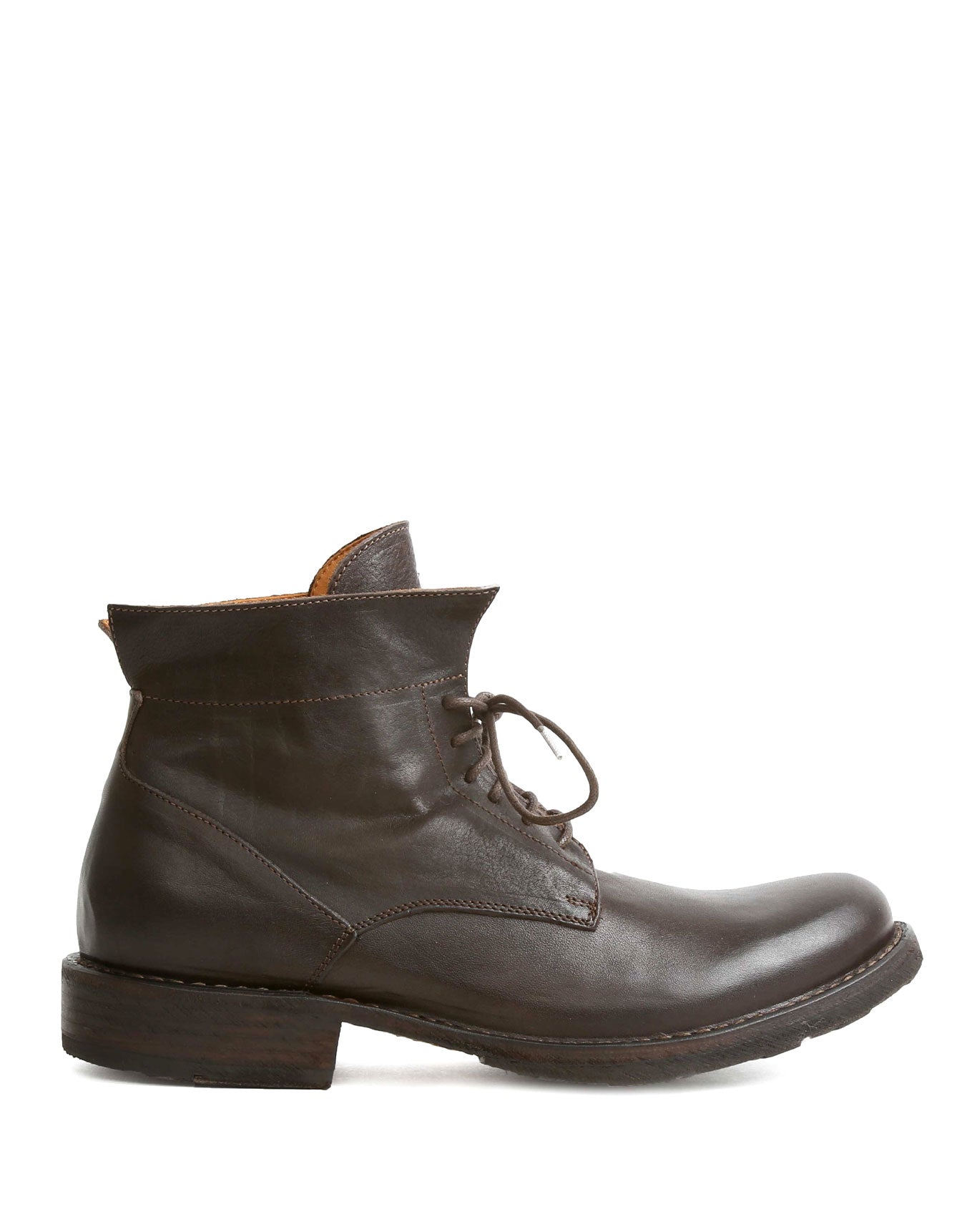 Fiorentini + Baker, ETERNITY 745, Dark brown leather lace-up ankle boot-Made in Italy-side