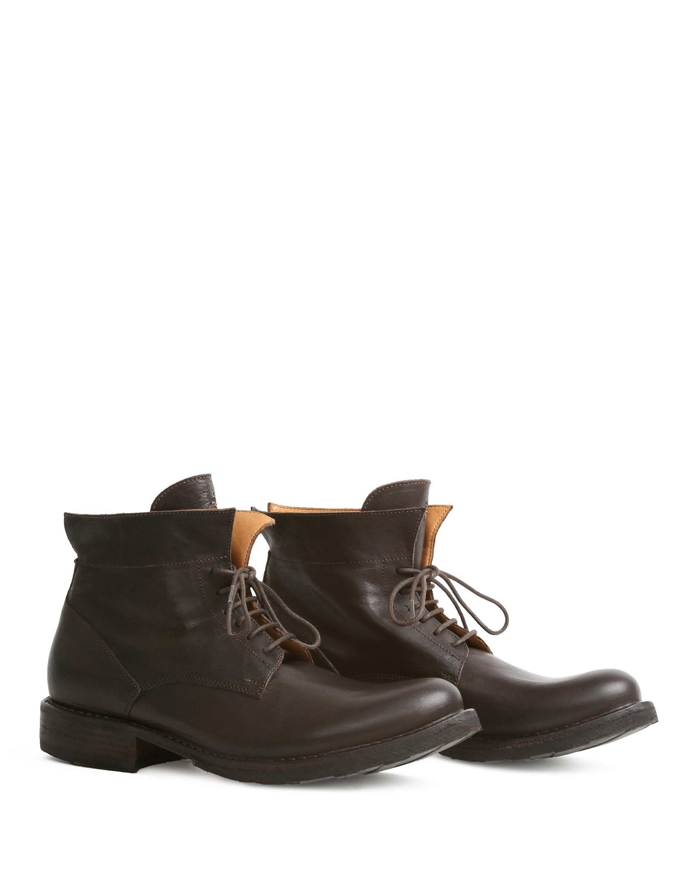 Fiorentini + Baker, ETERNITY 745, Dark brown leather lace-up ankle boot-Made in Italy-lateral