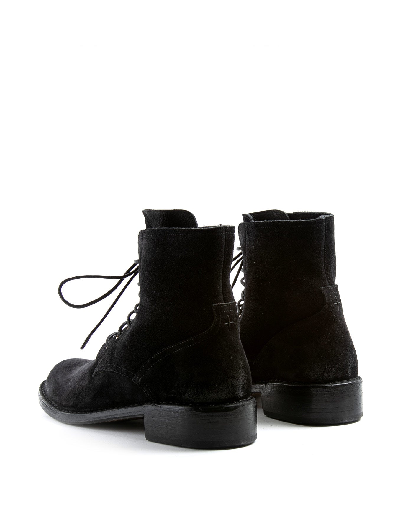 Fiorentini + Baker, FRATERNITY F-EMON, Black suede men ankle lace-up boots-Made in Italy-back