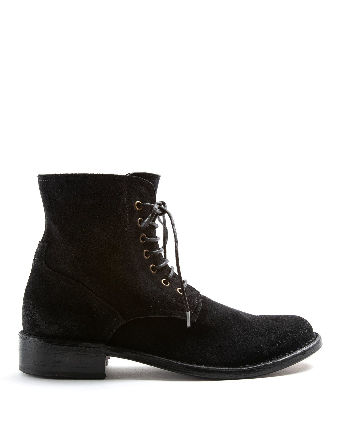 Fiorentini + Baker, FRATERNITY F-EMON, Black suede men ankle lace-up boots-Made in Italy-side
