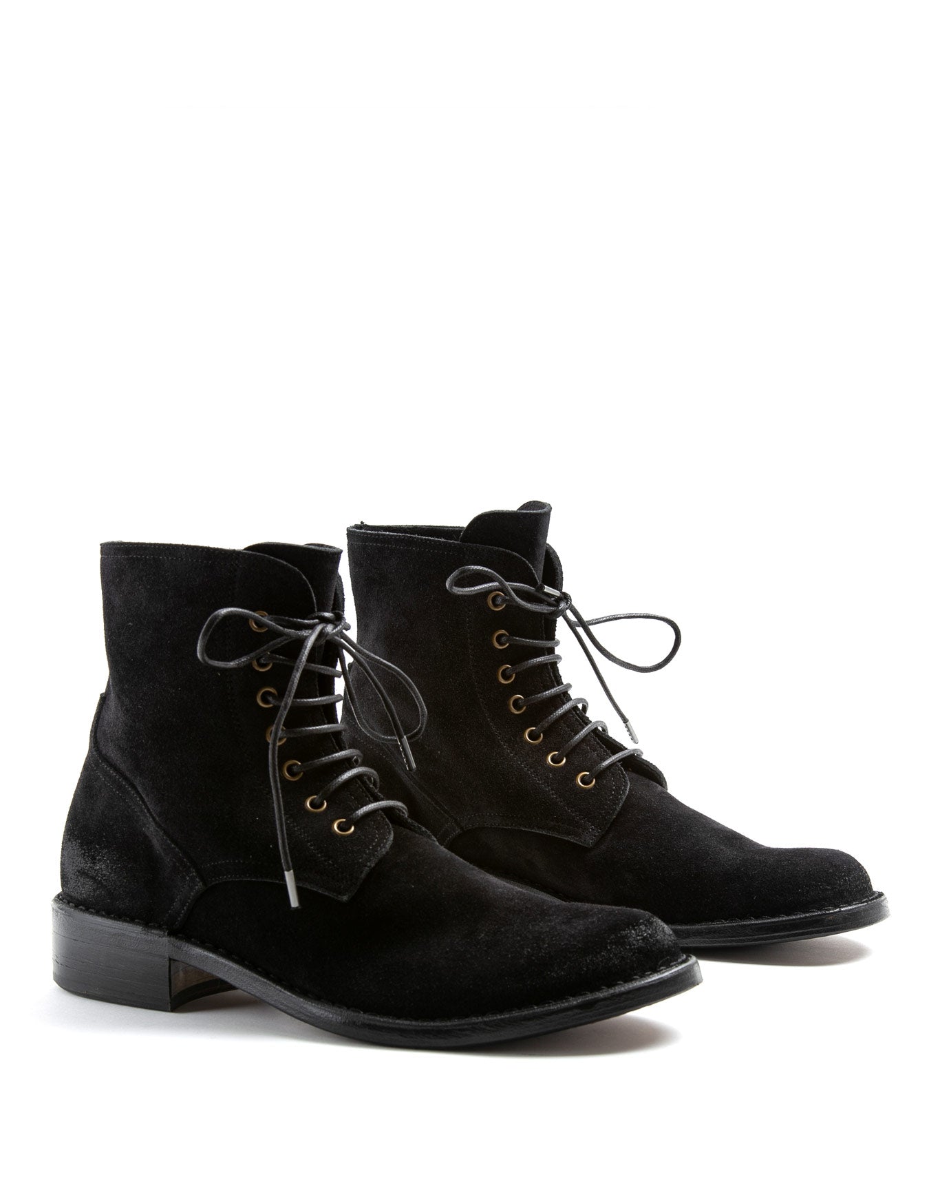 Fiorentini + Baker, FRATERNITY F-EMON, Black suede men ankle lace-up boots-Made in Italy-lateral