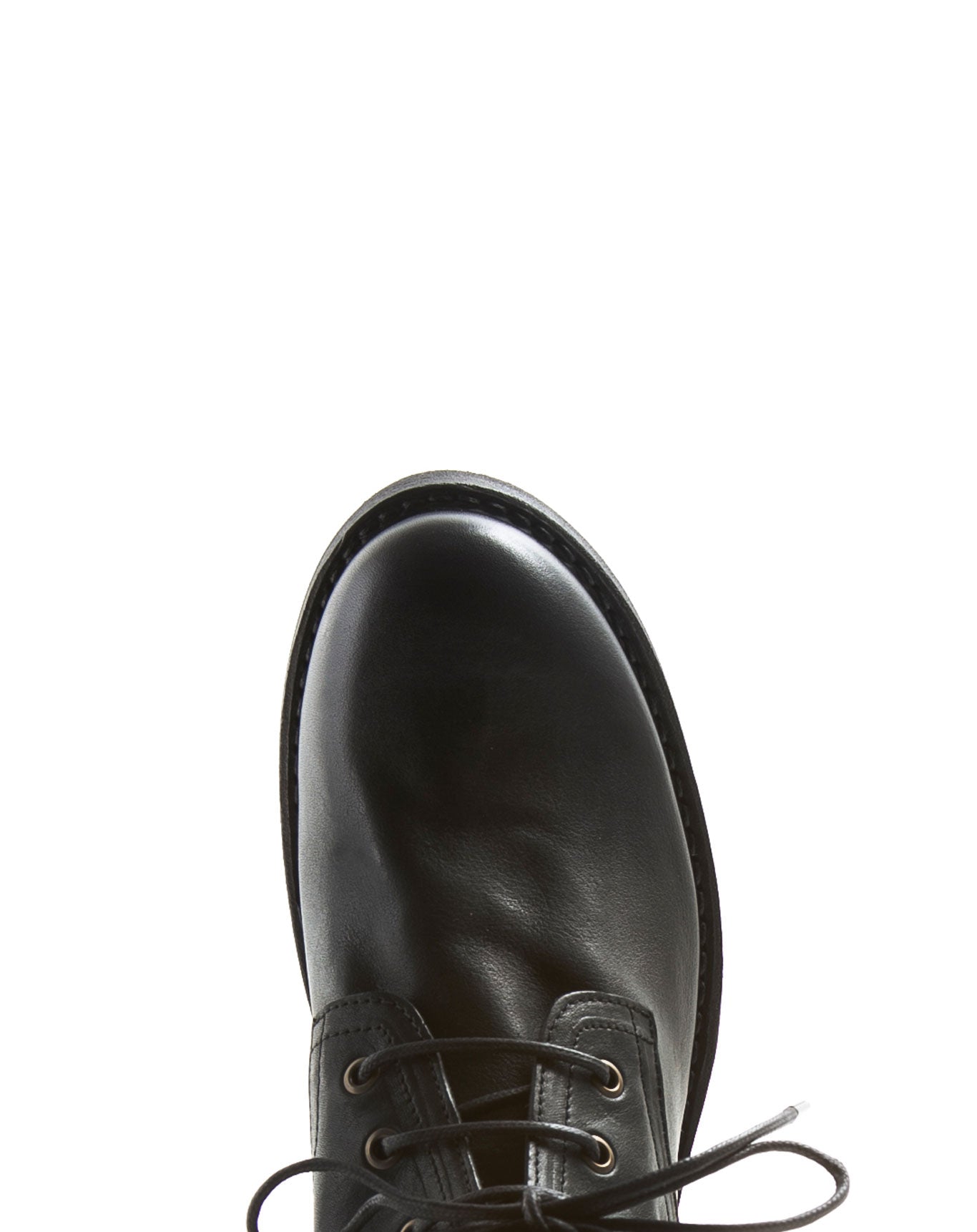 Fiorentini + Baker, ETERNITY ELME, Military style lace-up tall ankle boots in smooth black leather-Made in Italy-toe