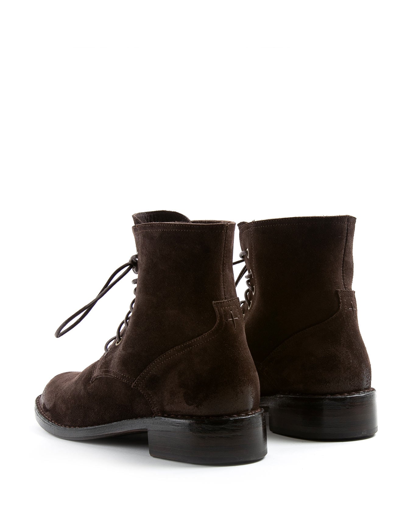 Fiorentini + Baker, FRATERNITY F-EMON, Brown suede ankle lace-up boots-Made in Italy-back