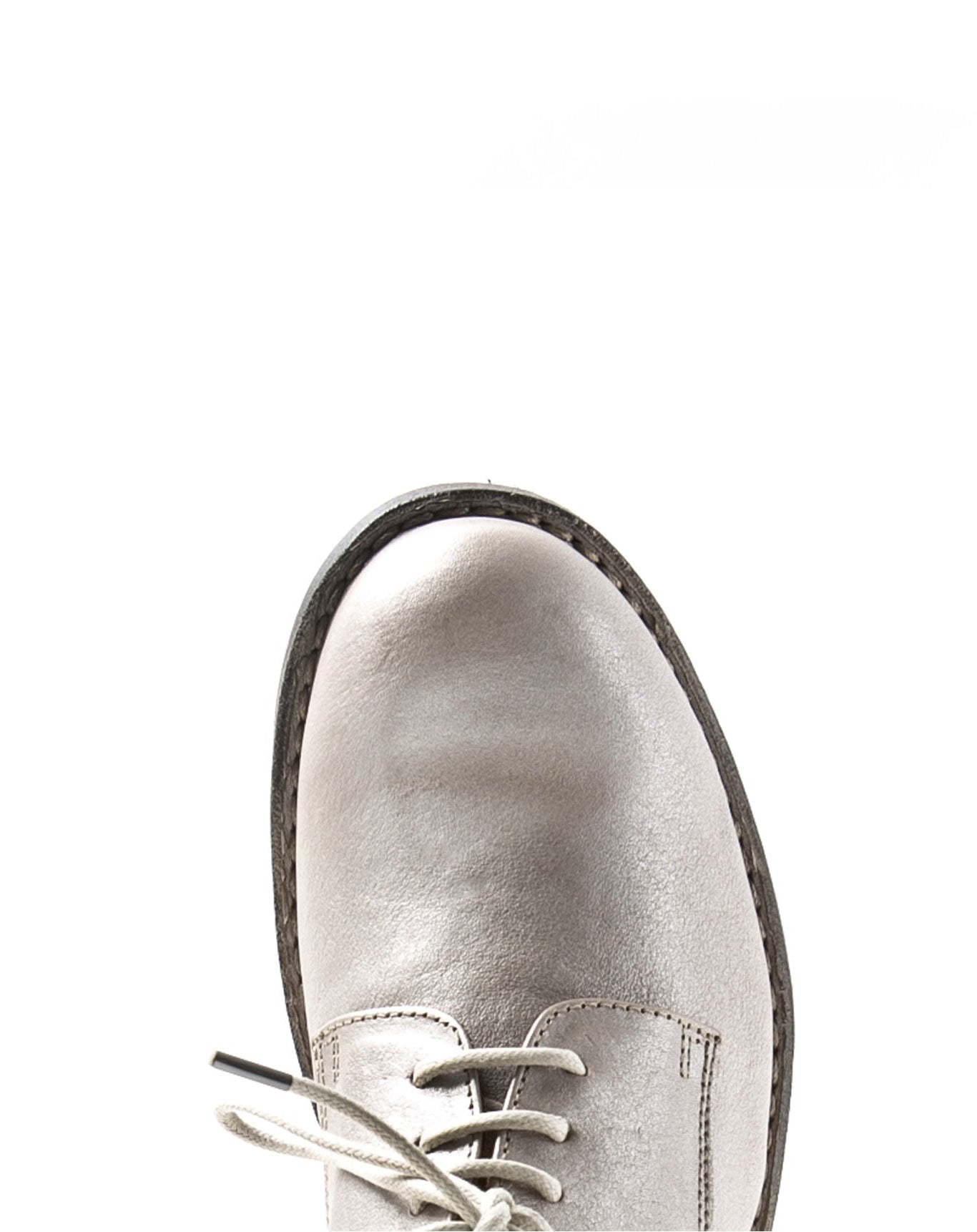 Fiorentini + Baker, FRATERNITY F-706, Women derby lace-up shoes with round toe in silver leather-Made in Italy-toe