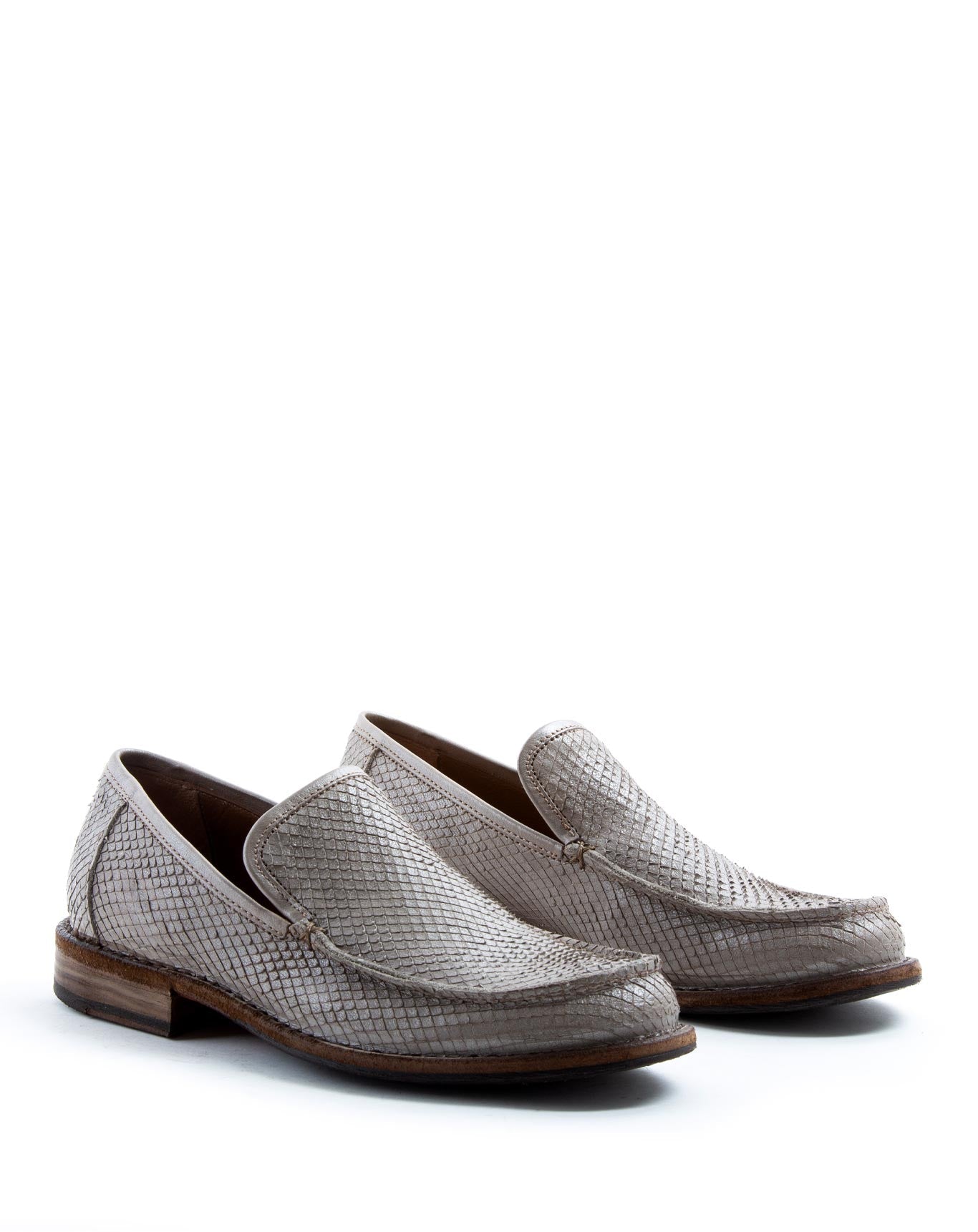Fiorentini + Baker, FRATERNITY FLOW, Silver laser cut leather loafer-Made in Italy-lateral