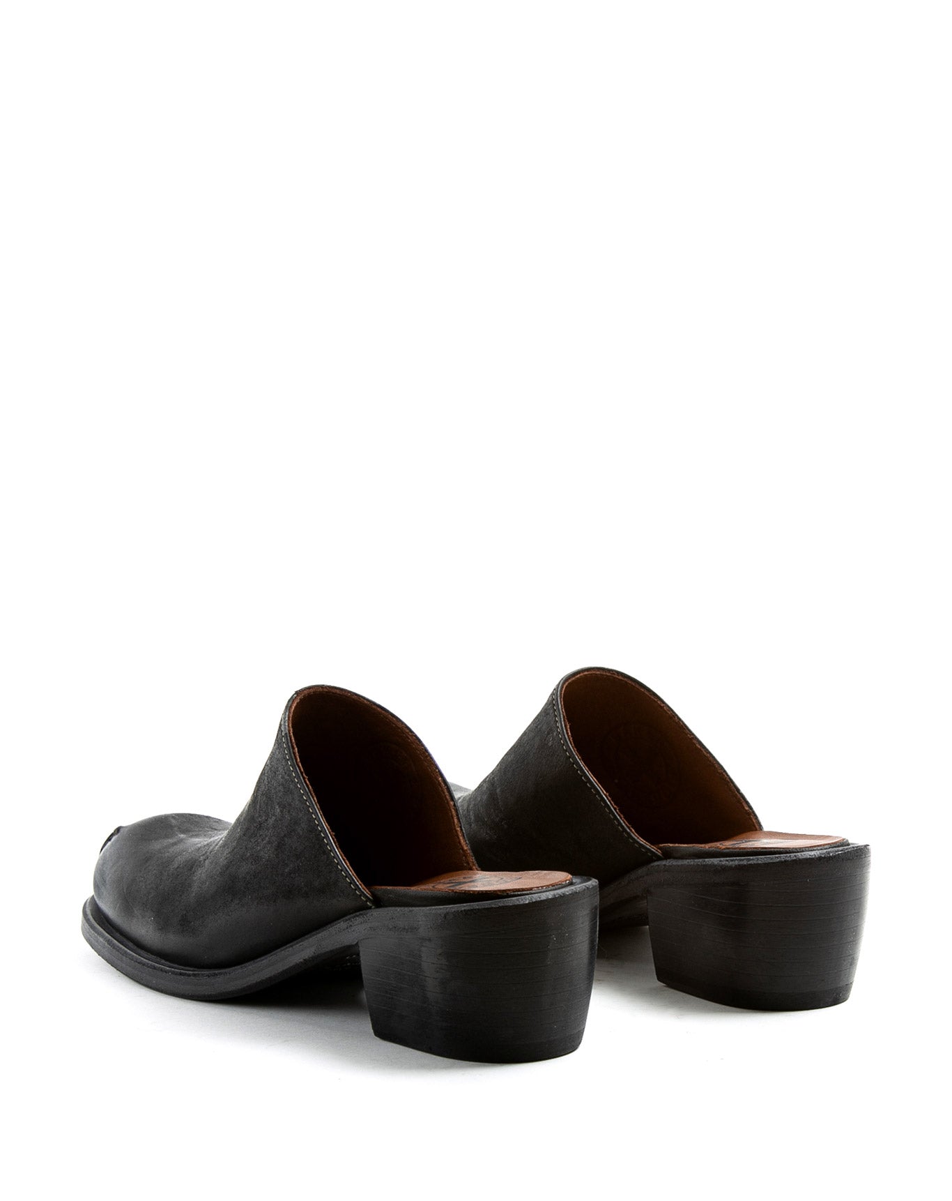 Fiorentini + Baker, MELLOW MIND, Clog mules with squared toe and 4cm heel in reversed black leather-Made in Italy-back