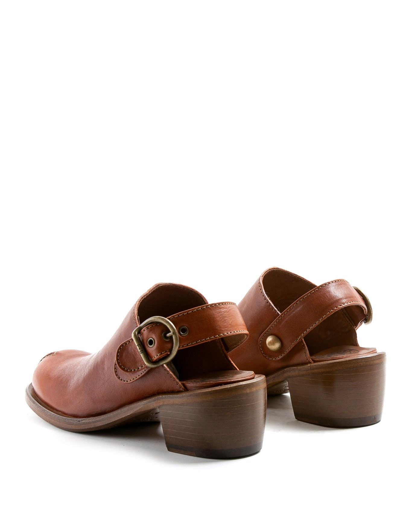 Fiorentini + Baker, MELLOW MIND, Brow leather clog mules with adjustable strap, squared toe and 4cm heel-Made in Italy-back