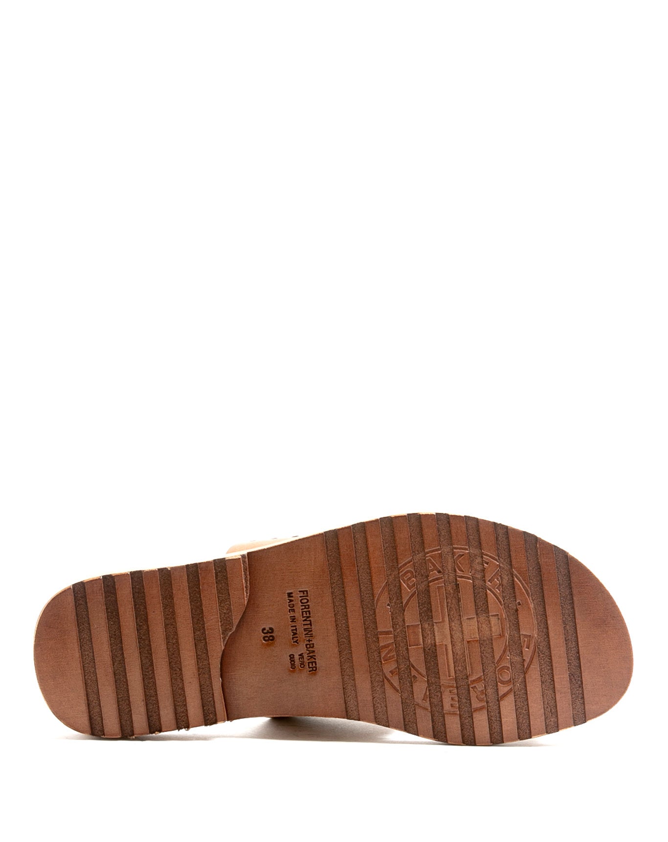 Fiorentini + Baker, ZANTE ZATTYS, Brown leather slip on sandals with studs-Made in Italy-sole