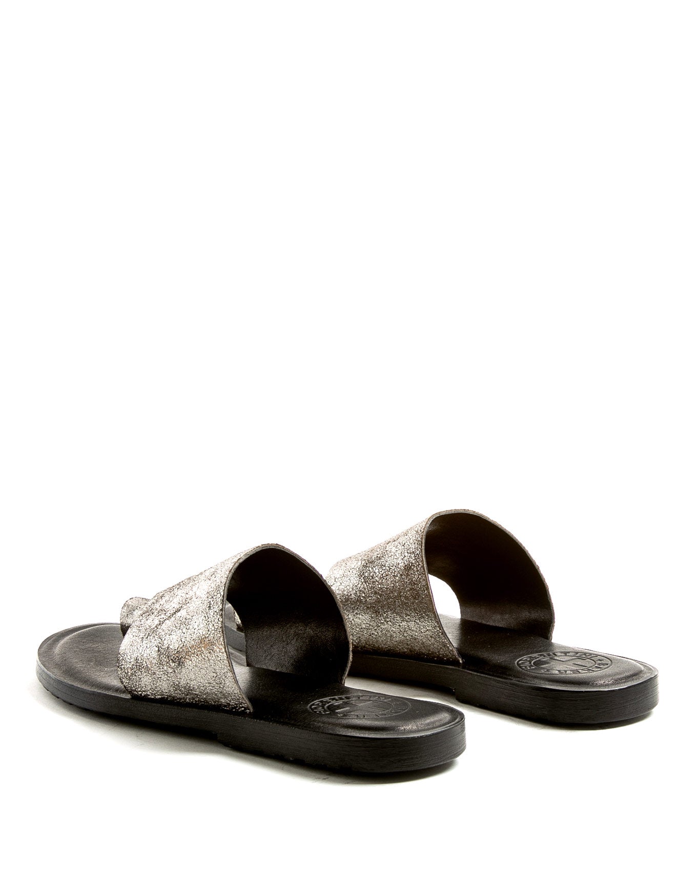 Fiorentini + Baker, ZANTE ZATTYS, Silver leather slip on sandals with studs-Made in Italy-back
