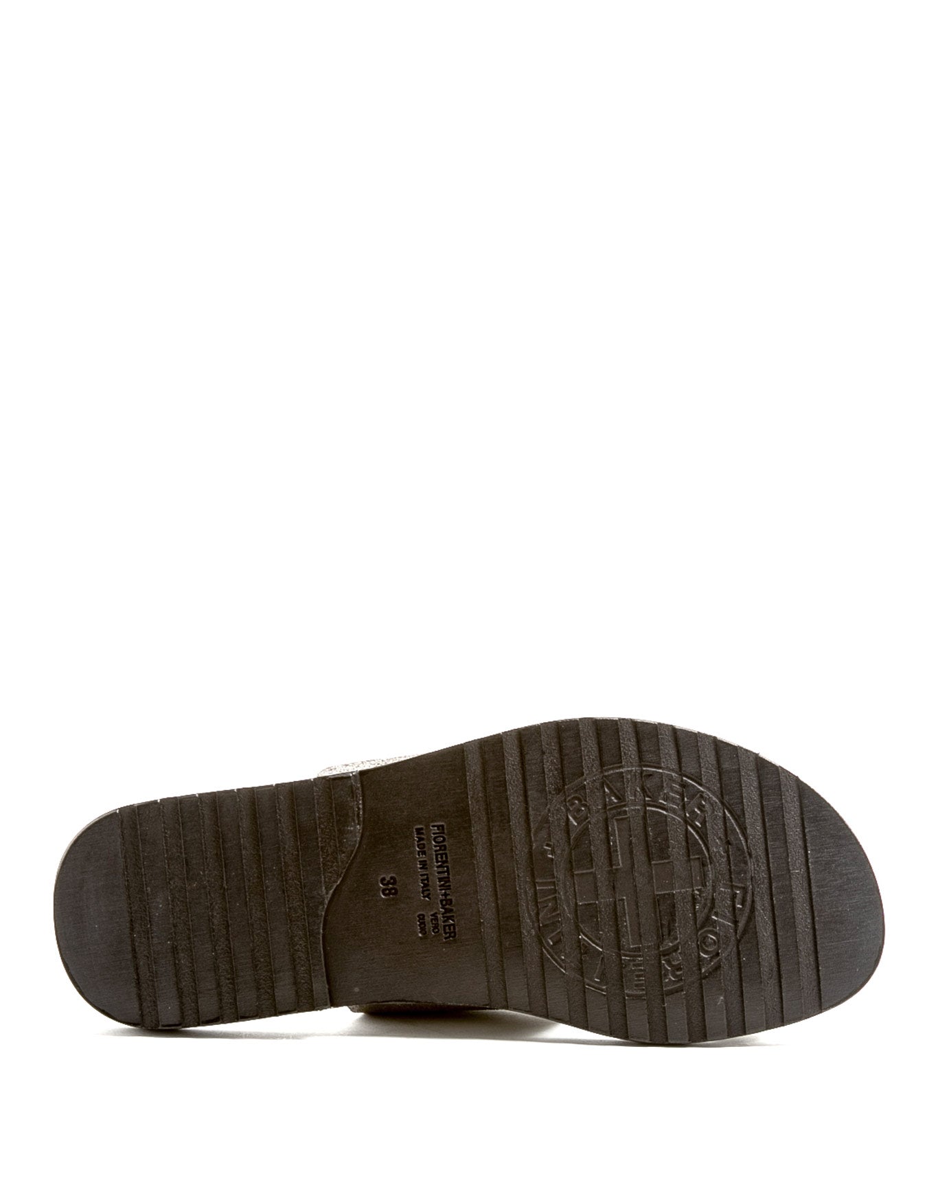 Fiorentini + Baker, ZANTE ZATTYS, Silver leather slip on sandals with studs-Made in Italy-sole
