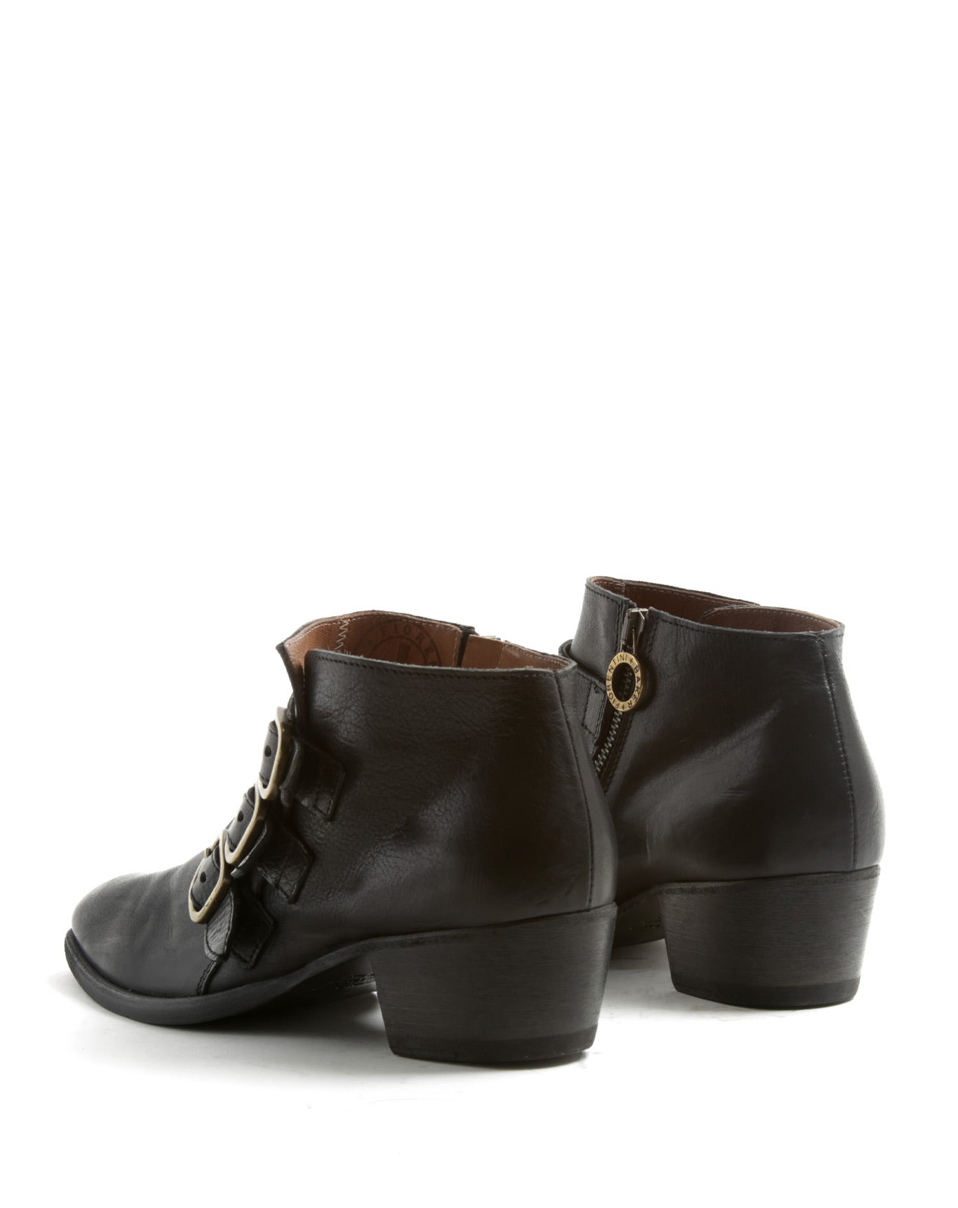 Fiorentini + Baker, KENNEY KEMY,Black leather shoes with 3 buckles-Made in Italy-back