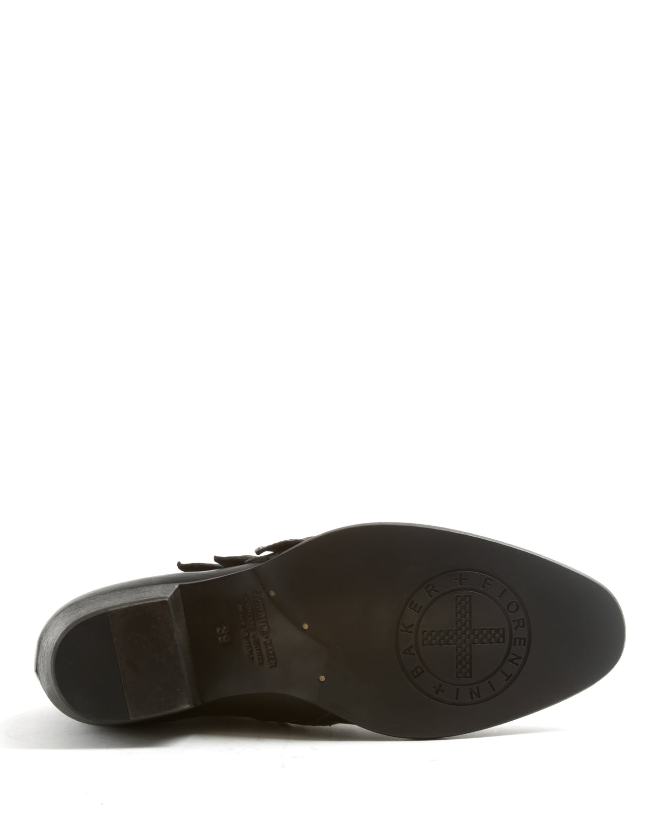 Fiorentini + Baker, KENNEY KEMY,Black leather shoes with 3 buckles-Made in Italy-sole