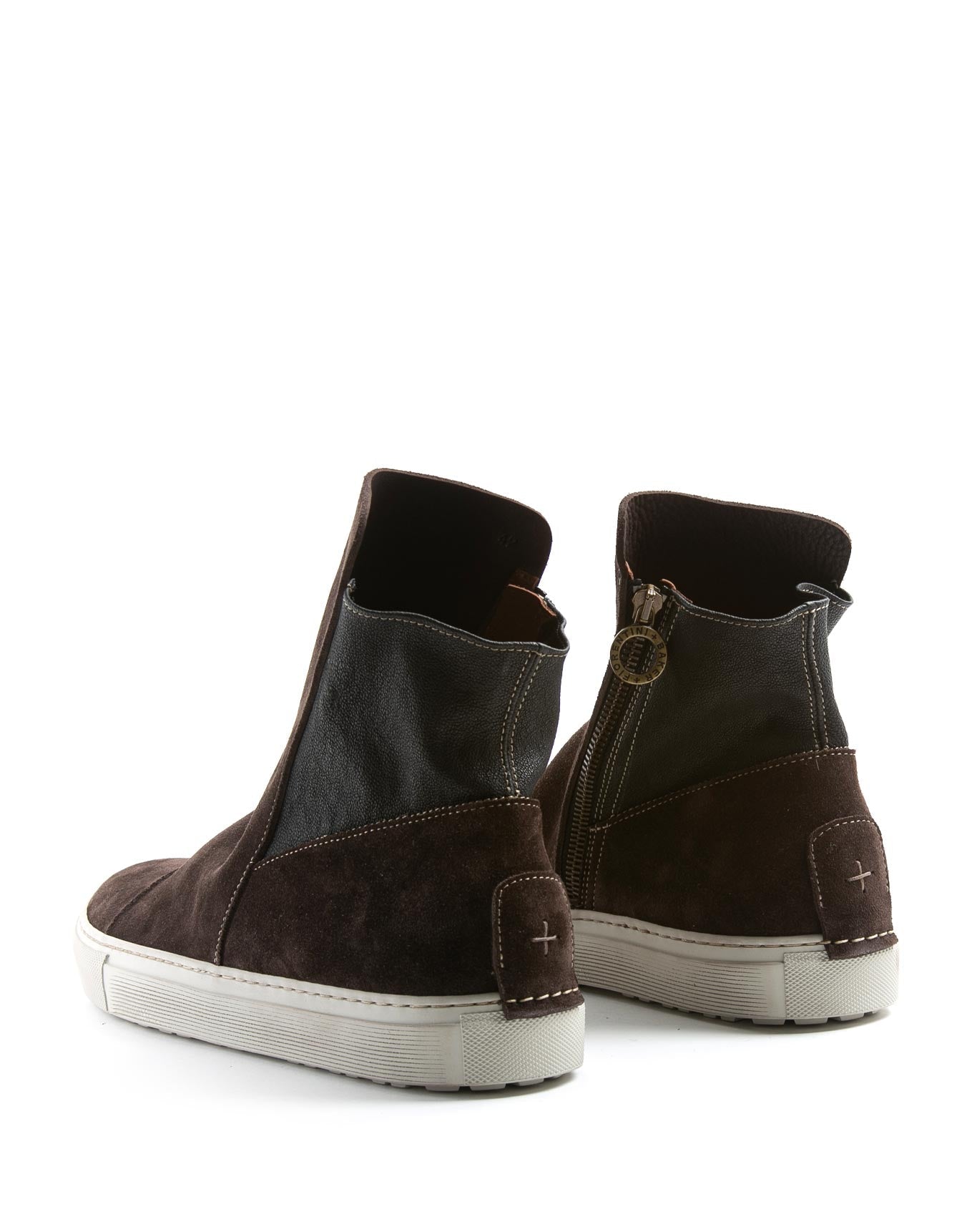 Fiorentini + Baker, BOLT BRET, Brown suede sneaker boots with ruched vamp and inside zip-Made in Italy-back