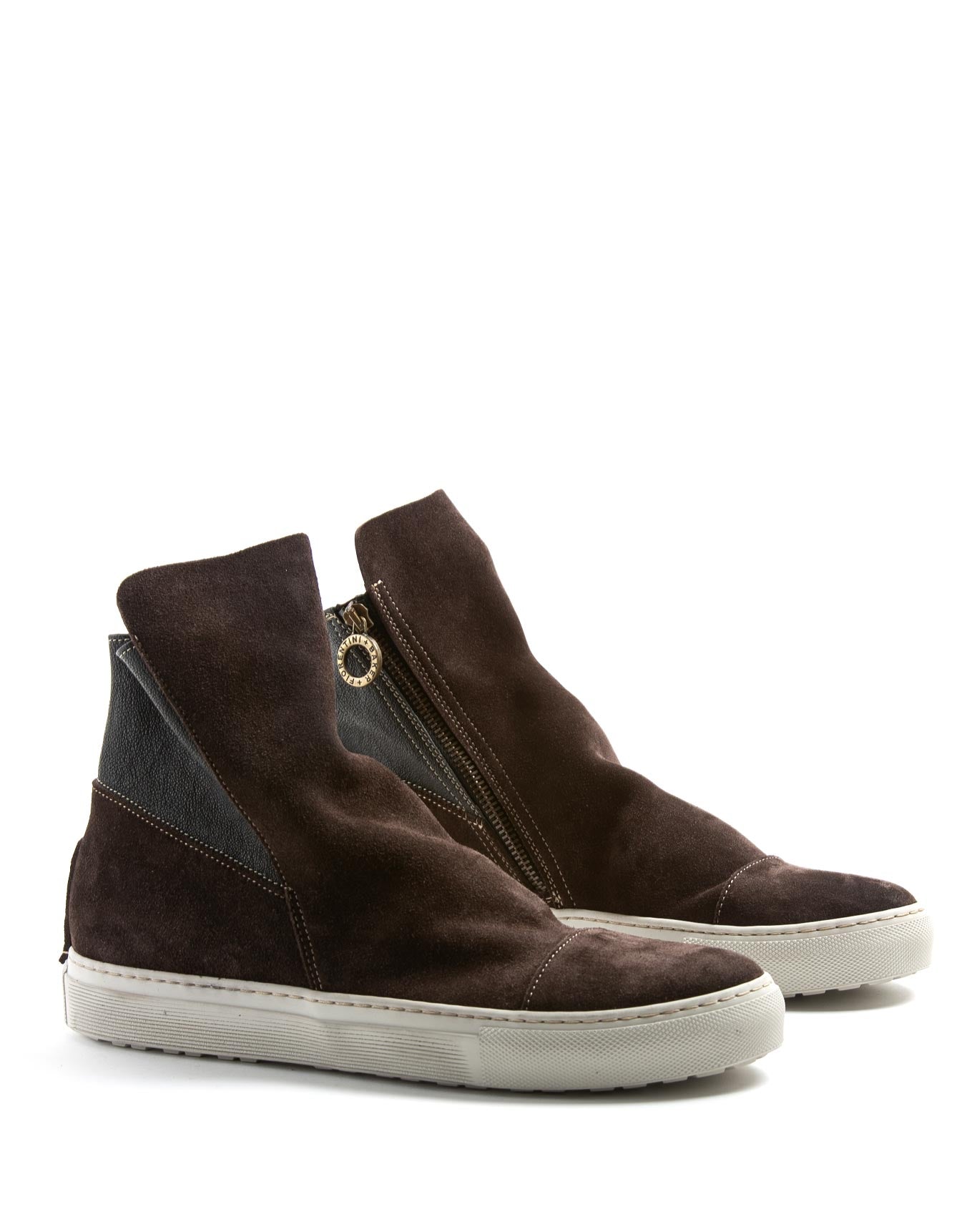 Fiorentini + Baker, BOLT BRET, Brown suede sneaker boots with ruched vamp and inside zip-Made in Italy-lateral
