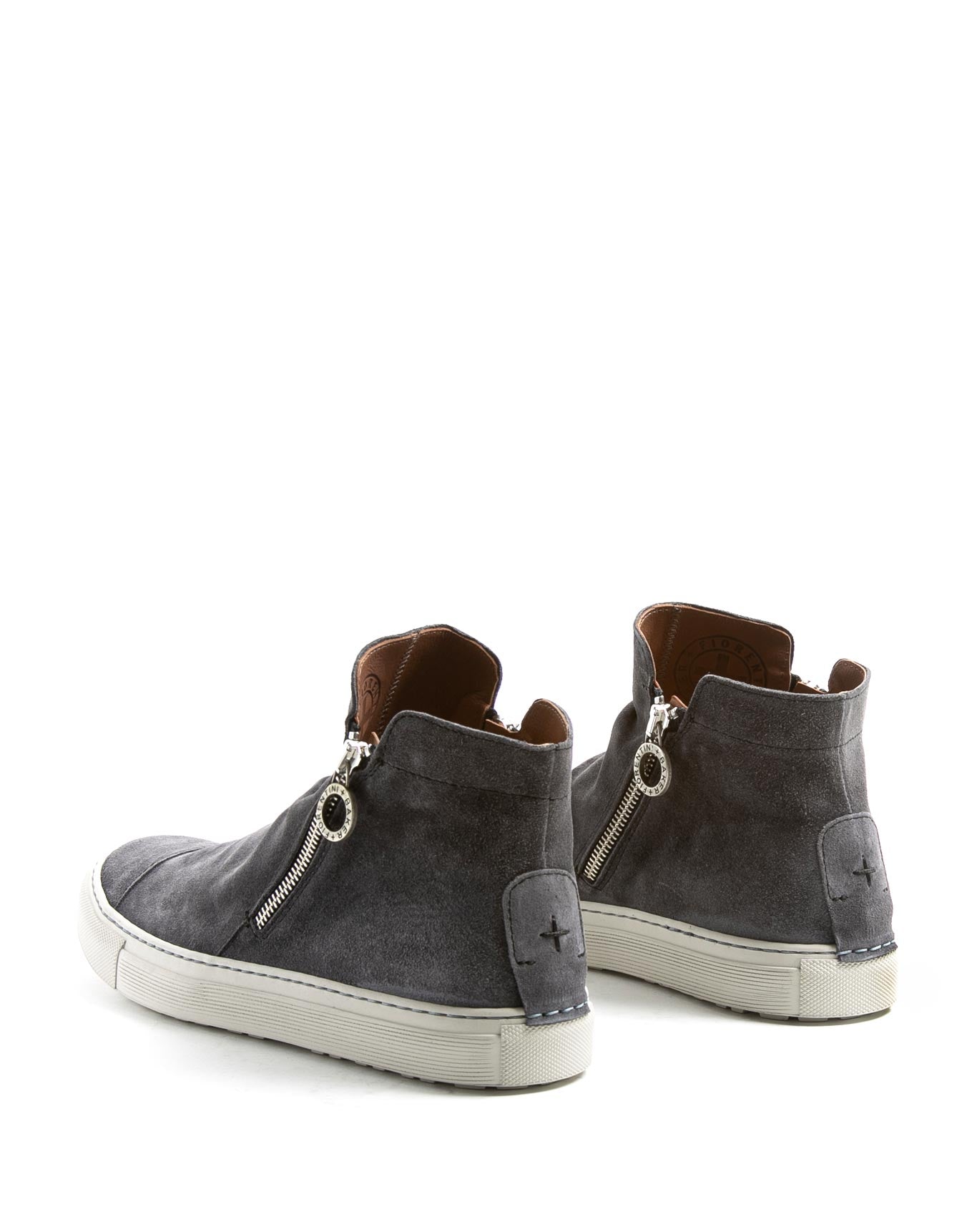 Fiorentini + Baker, BOLT BABET, Blue suede sneaker boot with lateral zips-Made in Italy-back