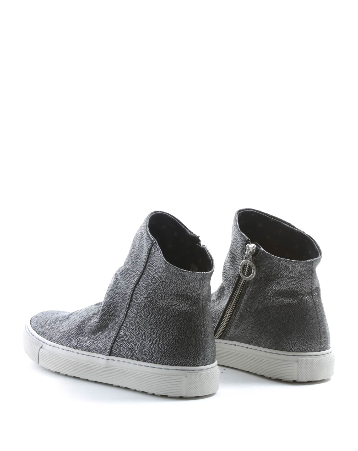 Fiorentini + Baker, BOLT BIEL, Silver leather sneaker boots with inside zip-Made in Italy-back