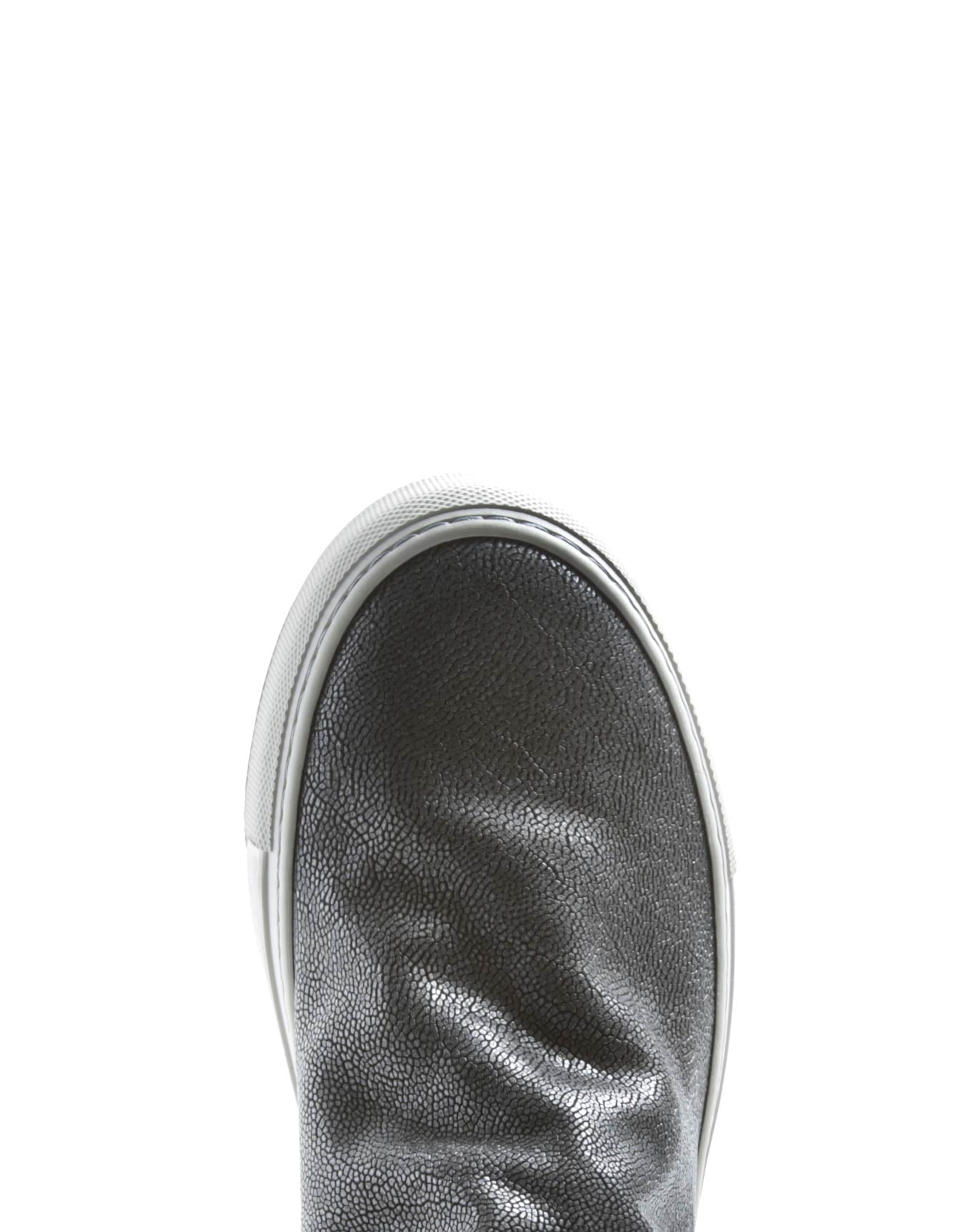 Fiorentini + Baker, BOLT BIEL, Silver leather sneaker boots with inside zip-Made in Italy-toe