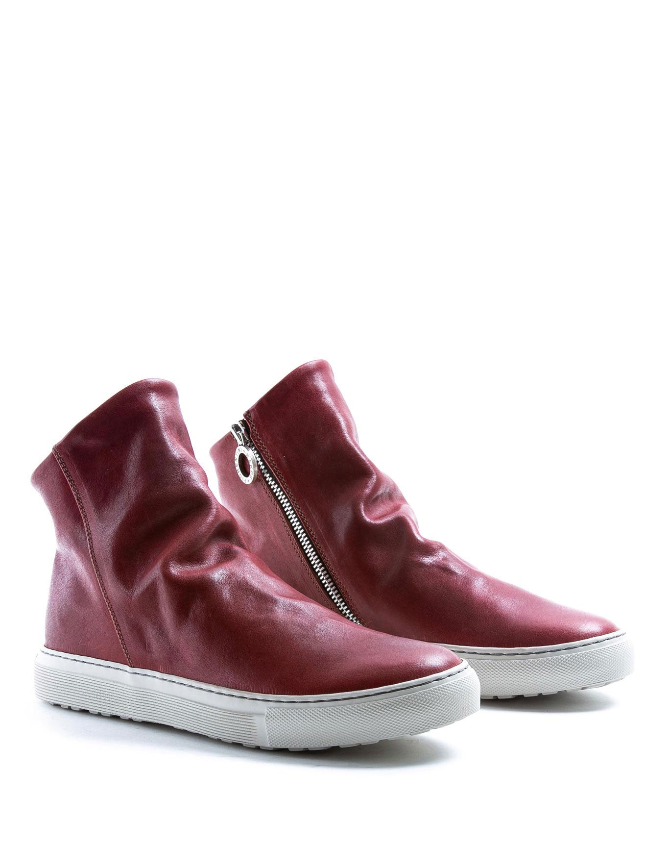 Fiorentini + Baker, BOLT BIEL, Red leather sneaker boots with inside zip-Made in Italy-lateral